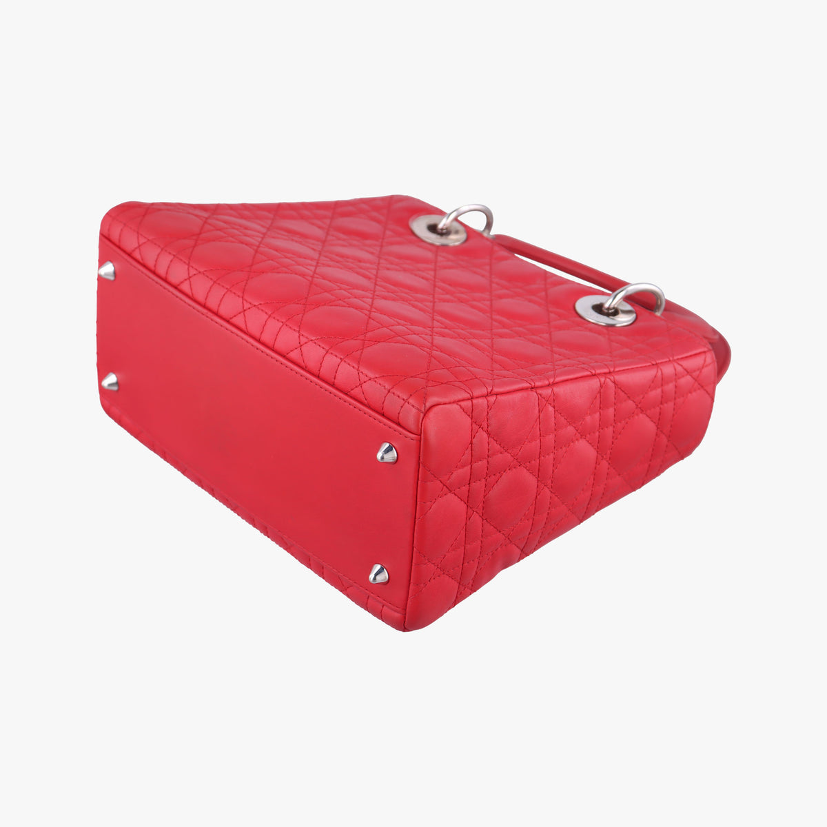 Pre-owned Christian Dior Lady Dior Red lambskin  shoulderbag | stylenewstar