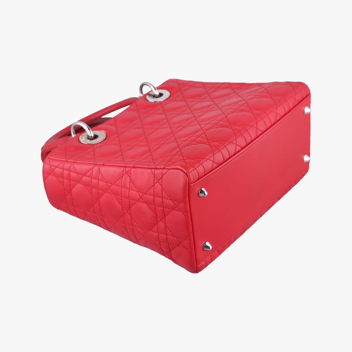Pre-owned Christian Dior Lady Dior Red lambskin  shoulderbag | stylenewstar