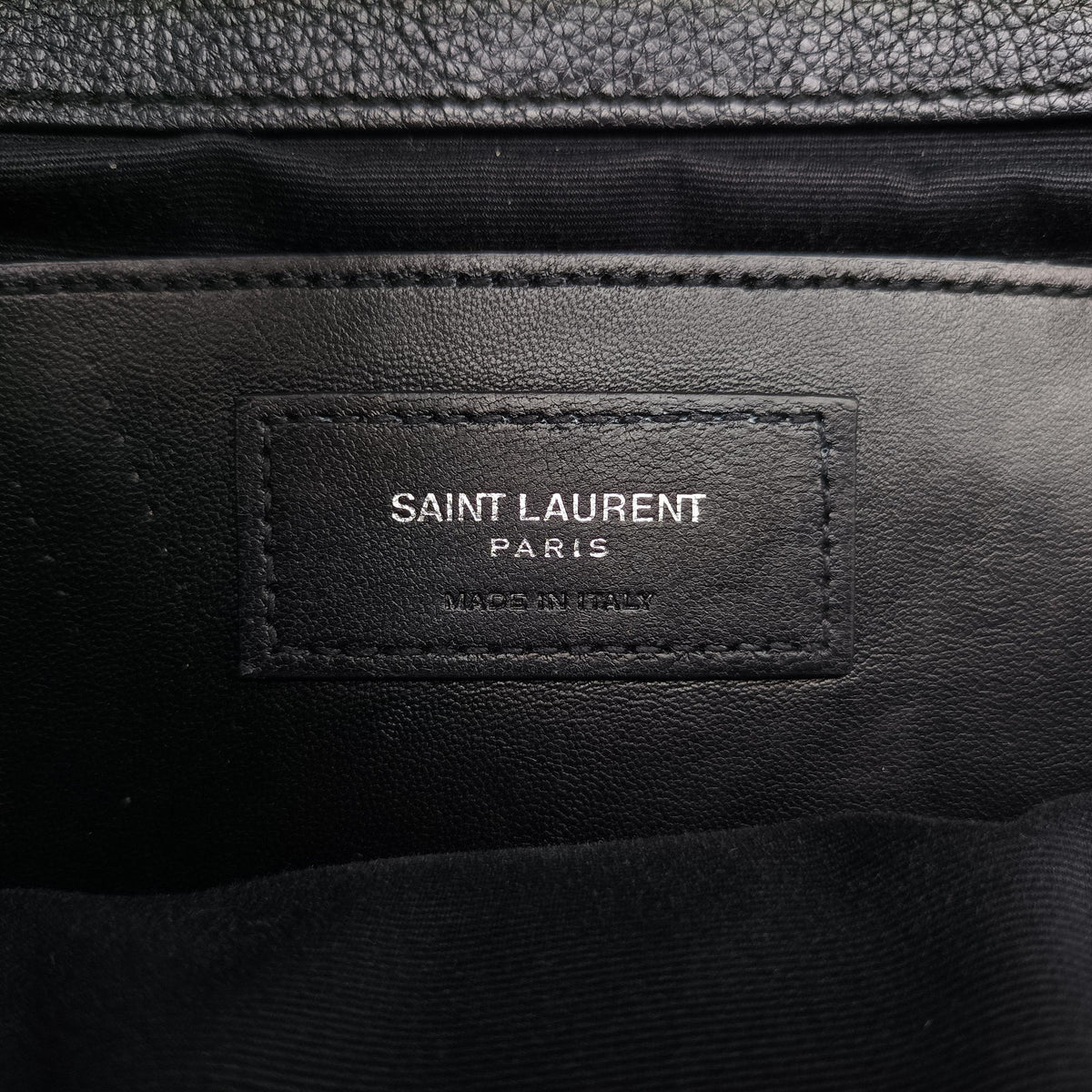 Pre-owned Yves Saint Laurent ENVELOPE Black×White Leather 428125 shoulderbag | stylenewstar