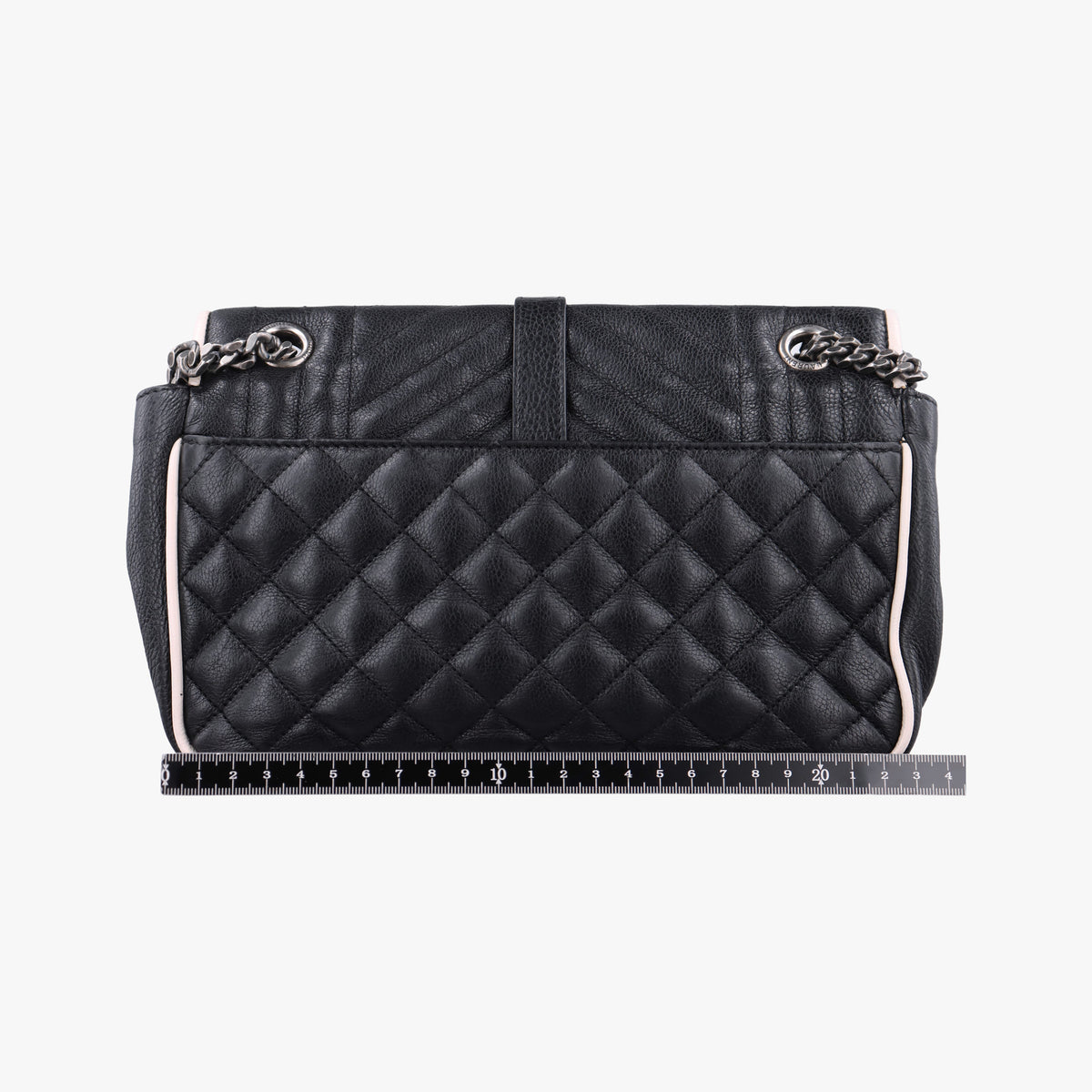 Pre-owned Yves Saint Laurent ENVELOPE Black×White Leather 428125 shoulderbag | stylenewstar