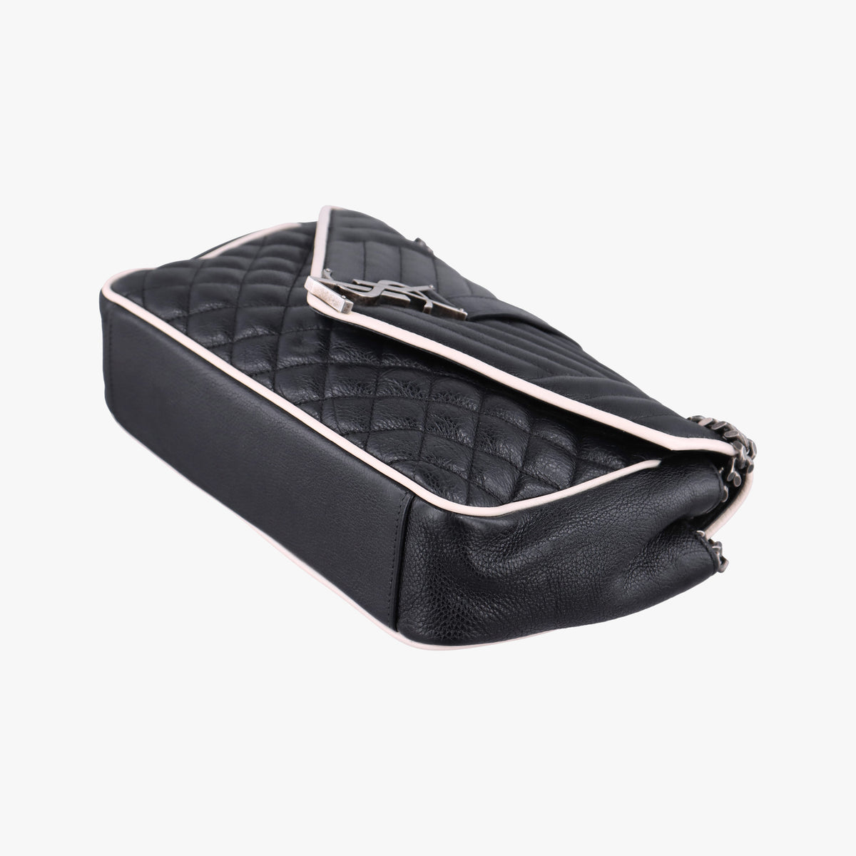 Pre-owned Yves Saint Laurent ENVELOPE Black×White Leather 428125 shoulderbag | stylenewstar