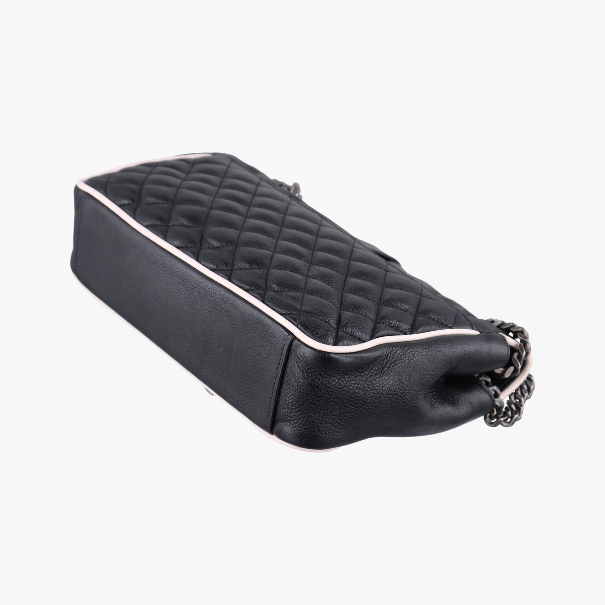 Pre-owned Yves Saint Laurent ENVELOPE Black×White Leather 428125 shoulderbag | stylenewstar