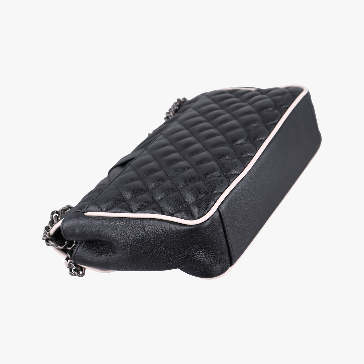 Pre-owned Yves Saint Laurent ENVELOPE Black×White Leather 428125 shoulderbag | stylenewstar
