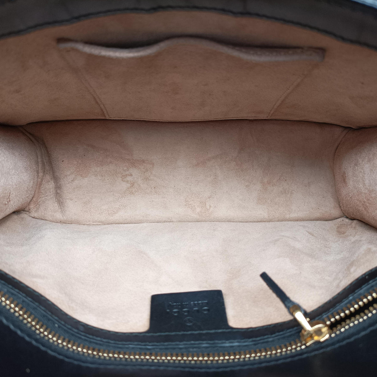 Pre-owned Gucci Sylvie Black Leather 421882 shoulderbag | stylenewstar