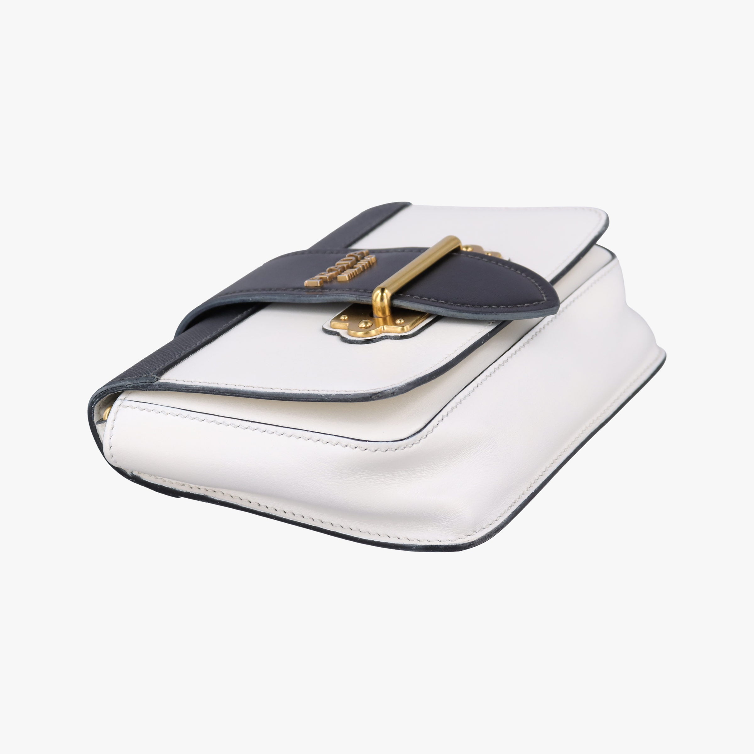 Vintage Prada Cahier White Leather×SAFFIANO Leather 1BL004 shoulderbag | stylenewstar