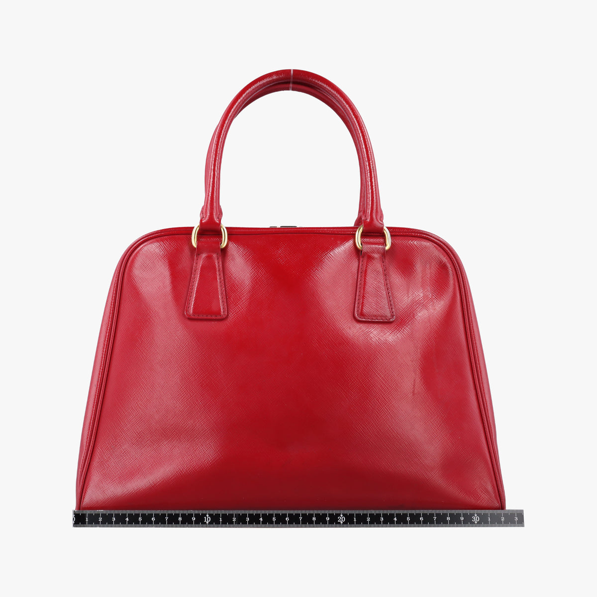 Pre-owned Prada Pyramid Red Patent Leather BL0808 handbag | stylenewstar