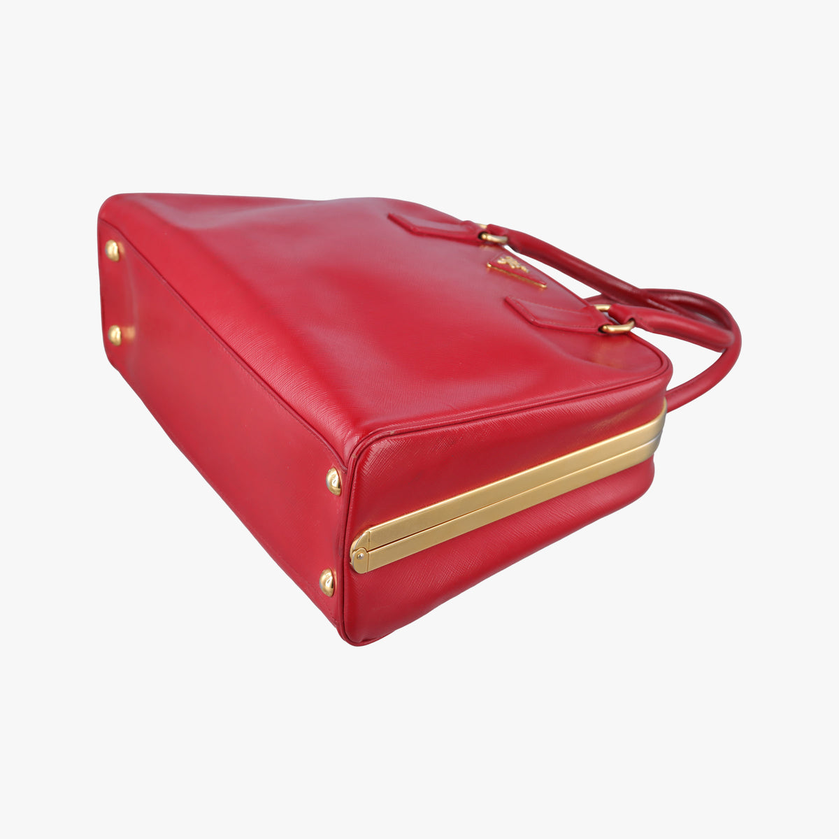 Pre-owned Prada Pyramid Red Patent Leather BL0808 handbag | stylenewstar