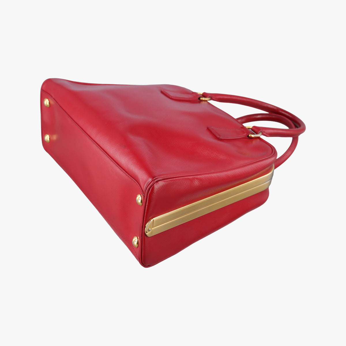 Pre-owned Prada Pyramid Red Patent Leather BL0808 handbag | stylenewstar