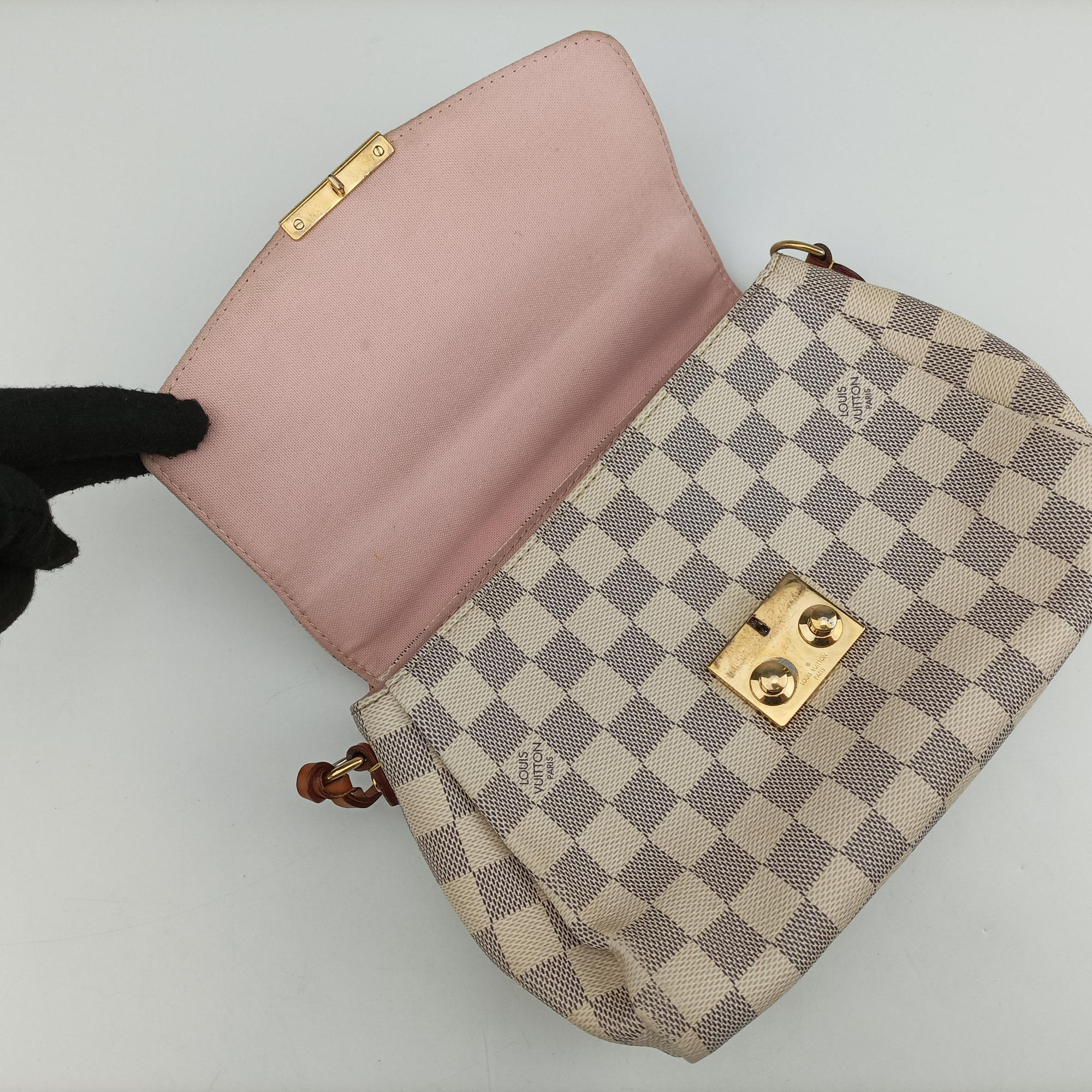 Pre-owned Louis Vuitton CROISETTE Azur Damier Canvas N41581 shoulderbag | stylenewstar