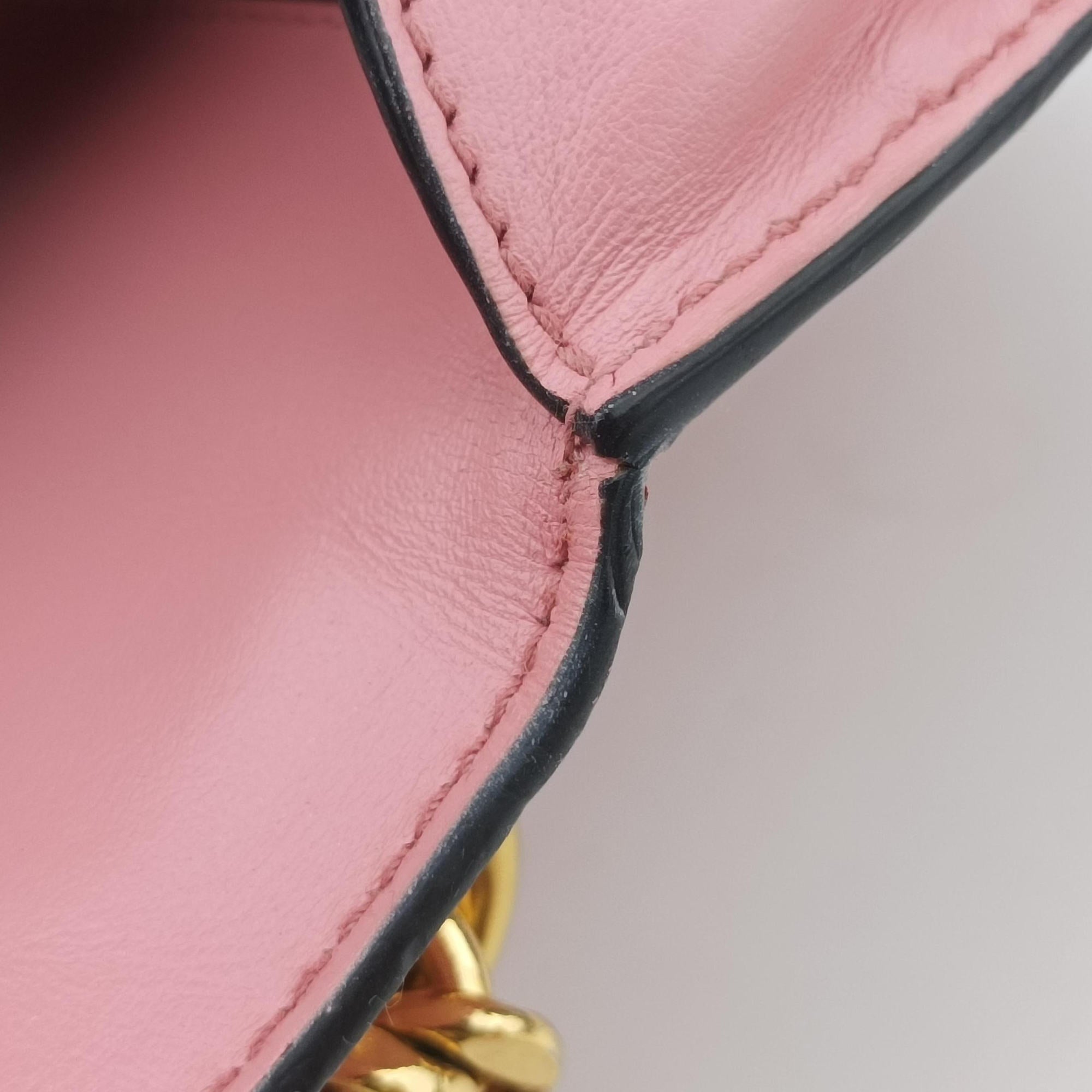 Pre-owned Prada milano logo Pink Saffiano Leather 1BP012 shoulderbag | stylenewstar