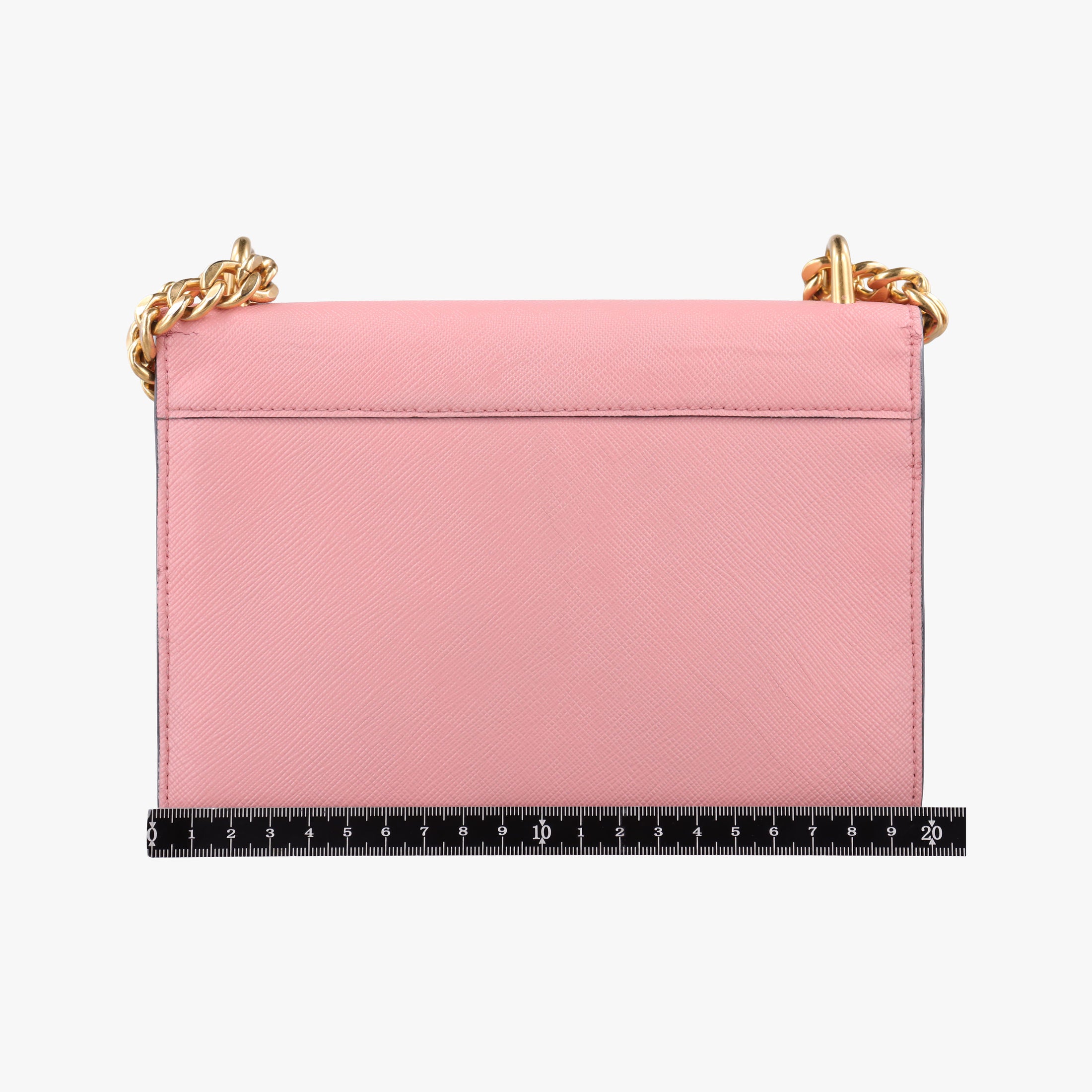 Pre-owned Prada milano logo Pink Saffiano Leather 1BP012 shoulderbag | stylenewstar