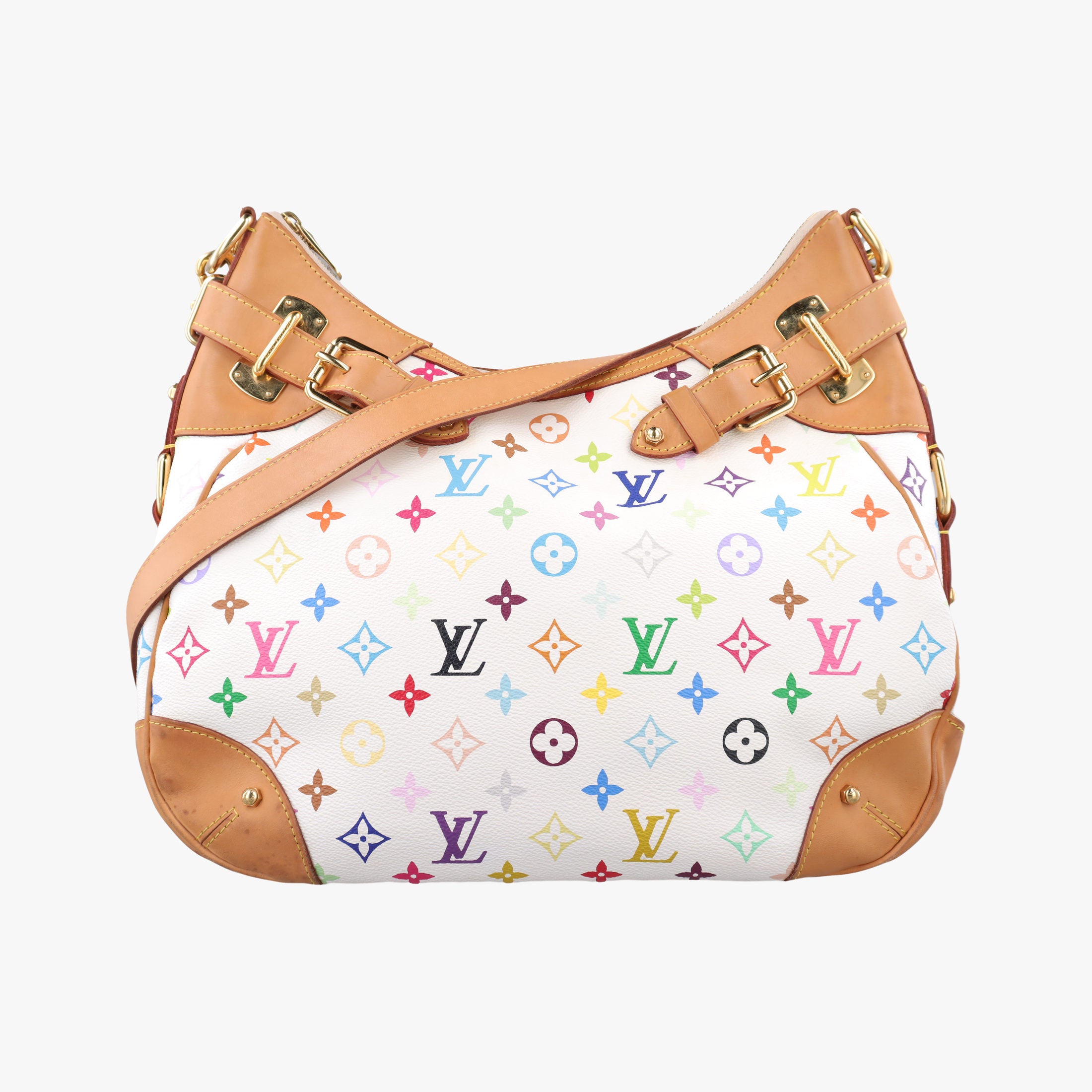 Pre-owned Louis Vuitton GRETA white Monogram Multicolor M40195 shoulderbag | stylenewstar