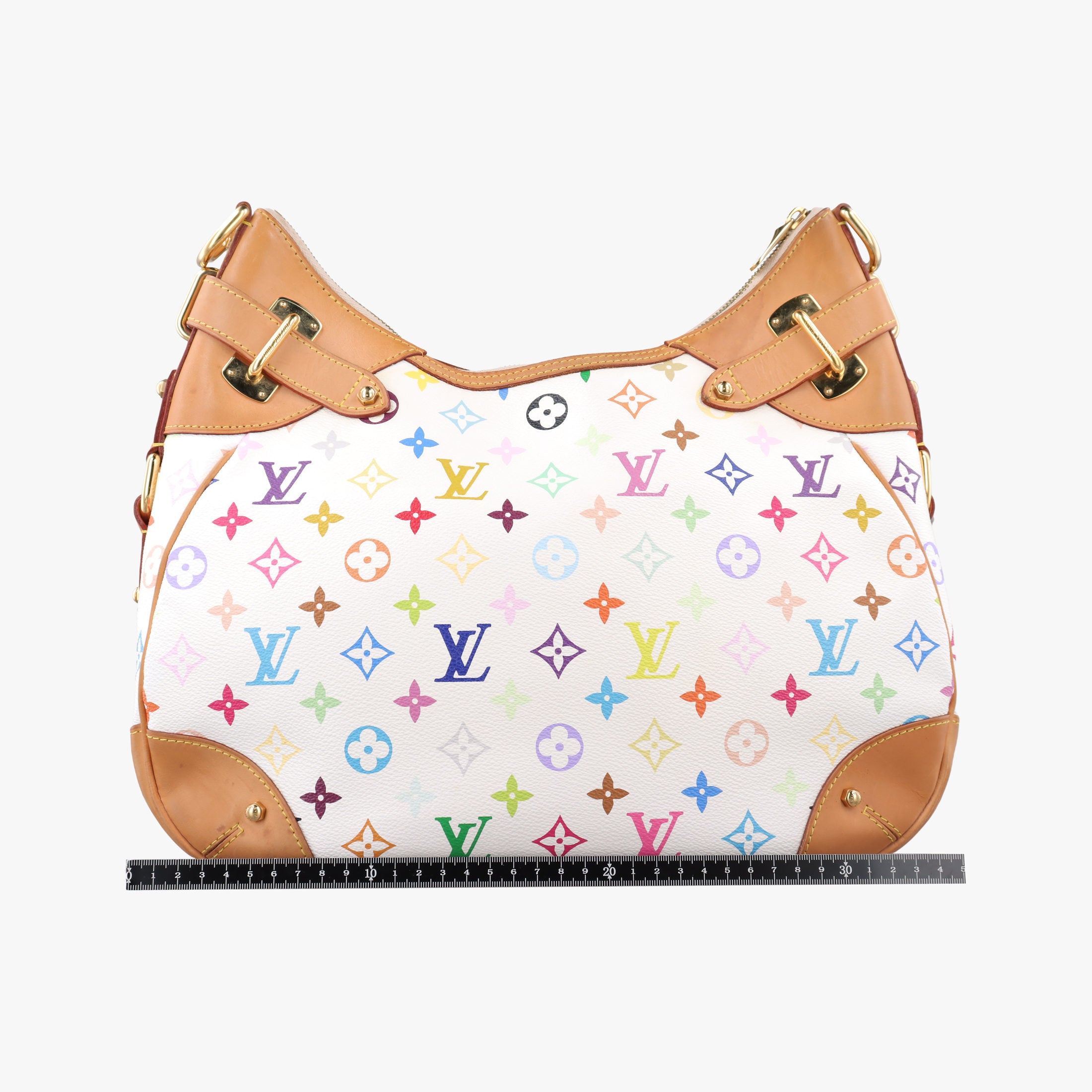 Pre-owned Louis Vuitton GRETA white Monogram Multicolor M40195 shoulderbag | stylenewstar