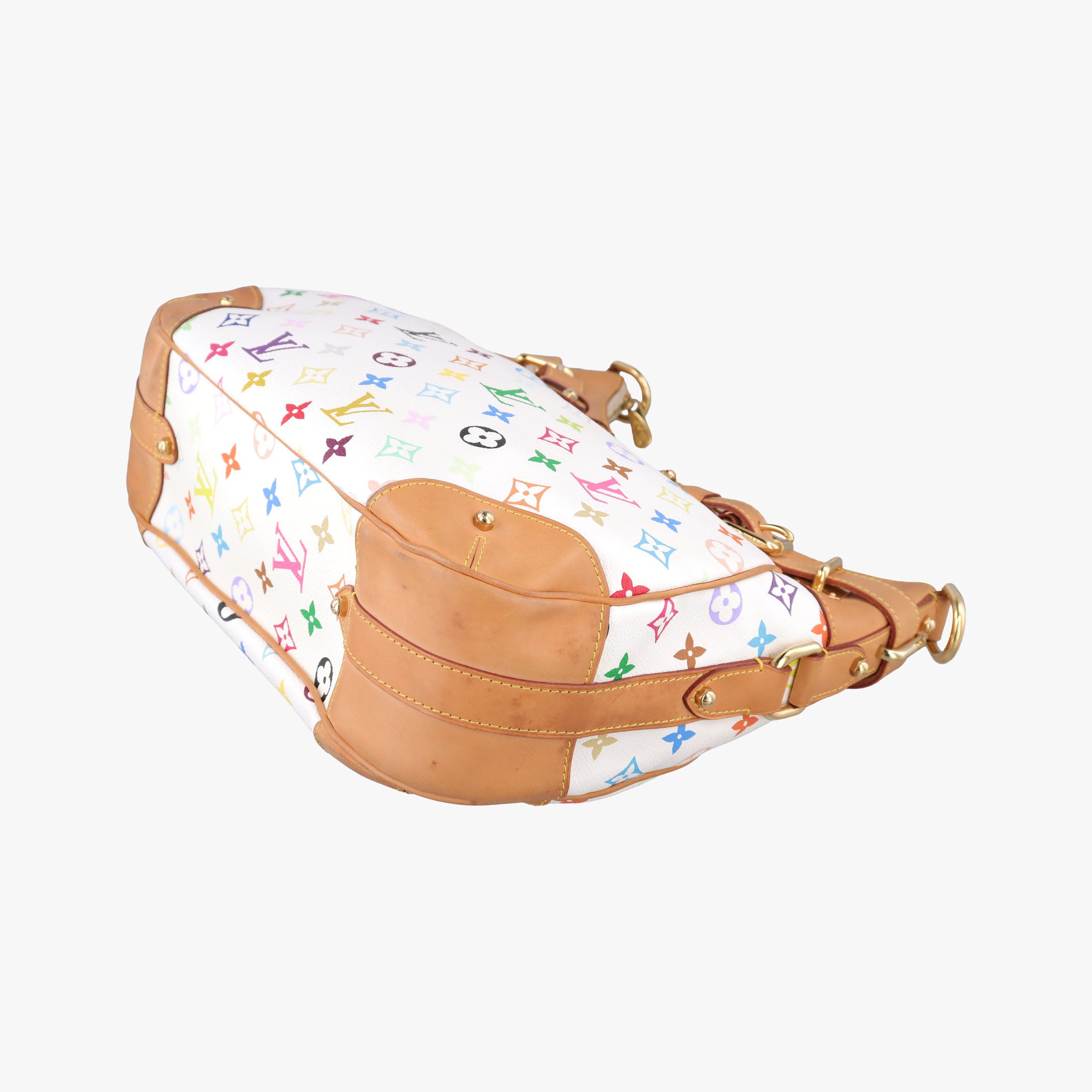 Pre-owned Louis Vuitton GRETA white Monogram Multicolor M40195 shoulderbag | stylenewstar