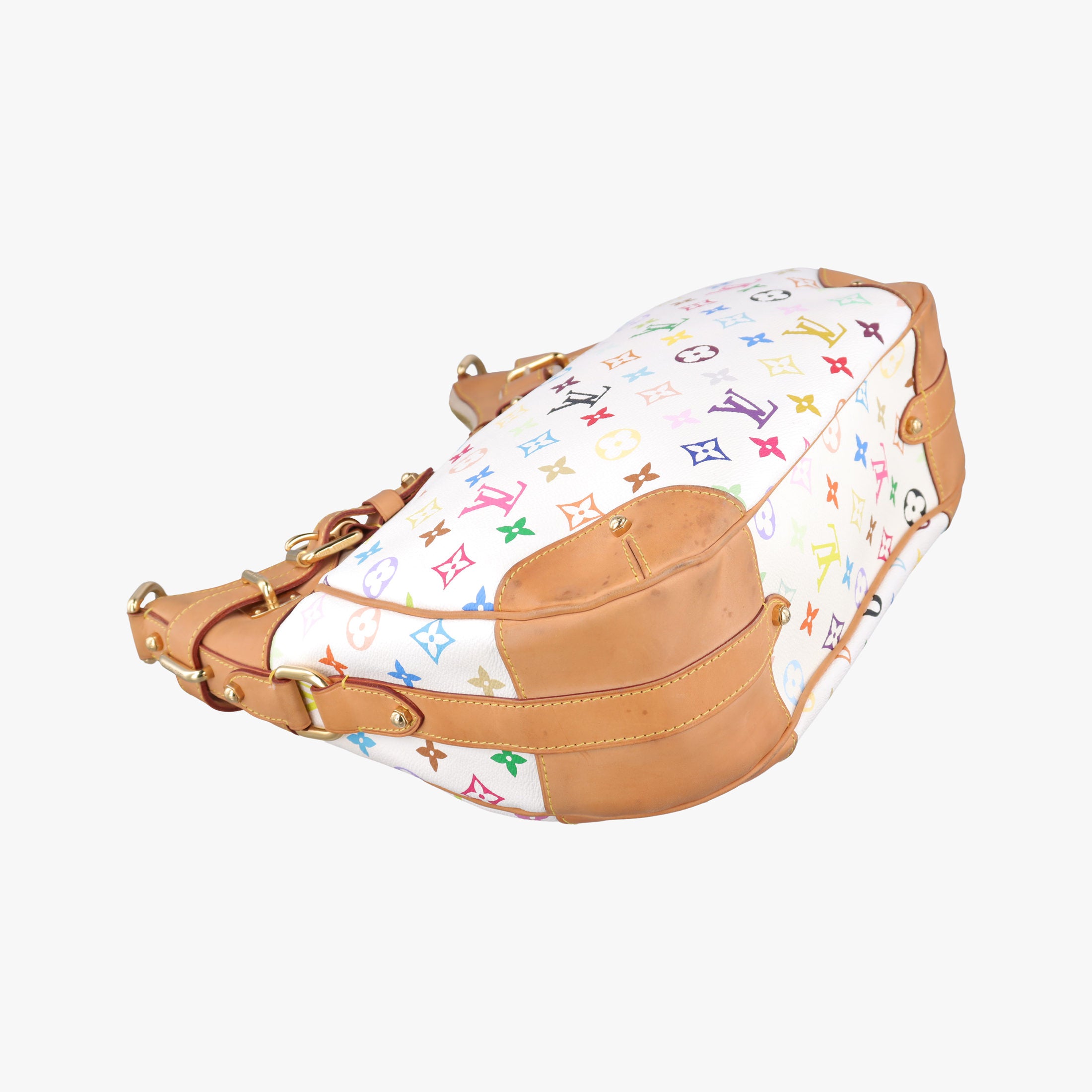 Pre-owned Louis Vuitton GRETA white Monogram Multicolor M40195 shoulderbag | stylenewstar