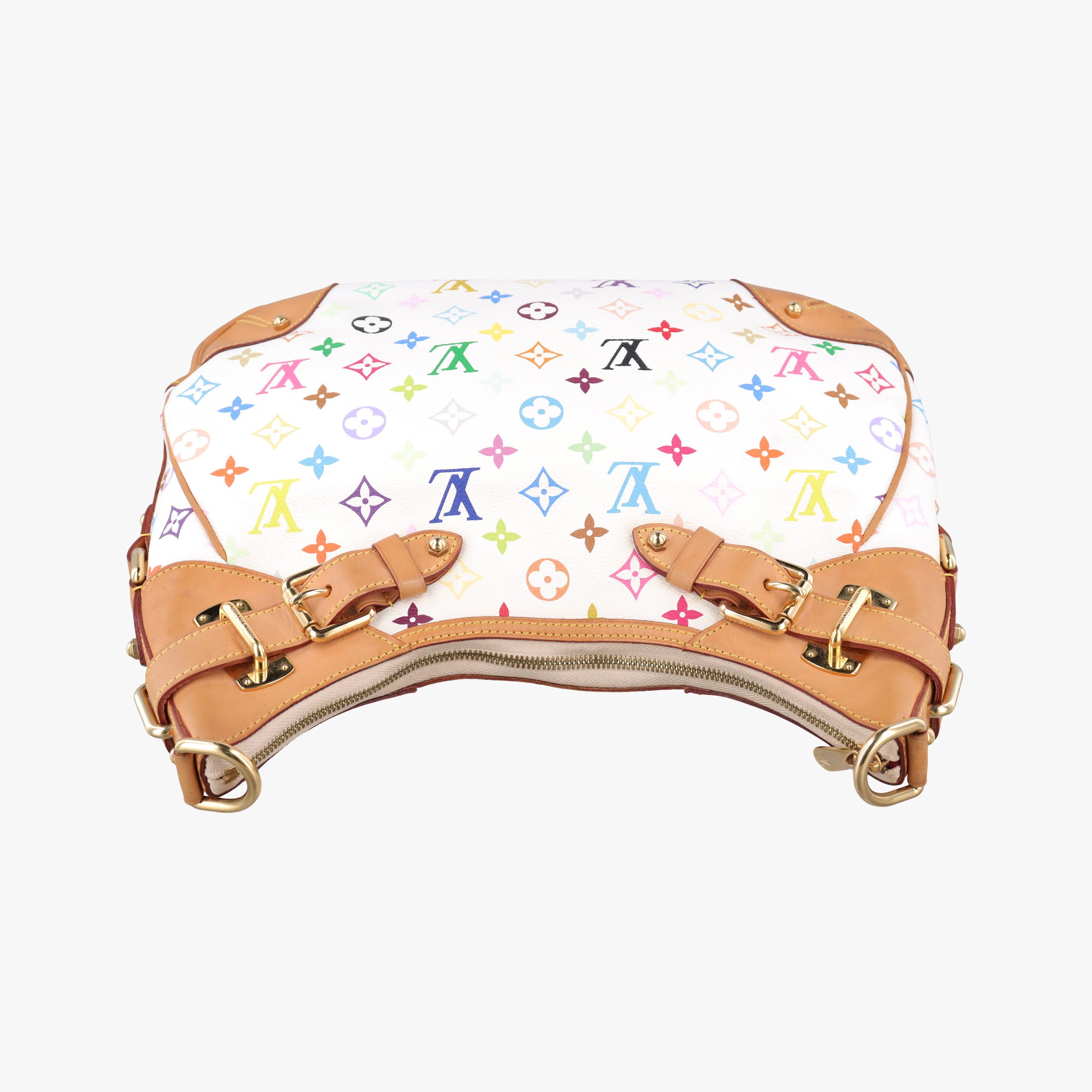 Pre-owned Louis Vuitton GRETA white Monogram Multicolor M40195 shoulderbag | stylenewstar