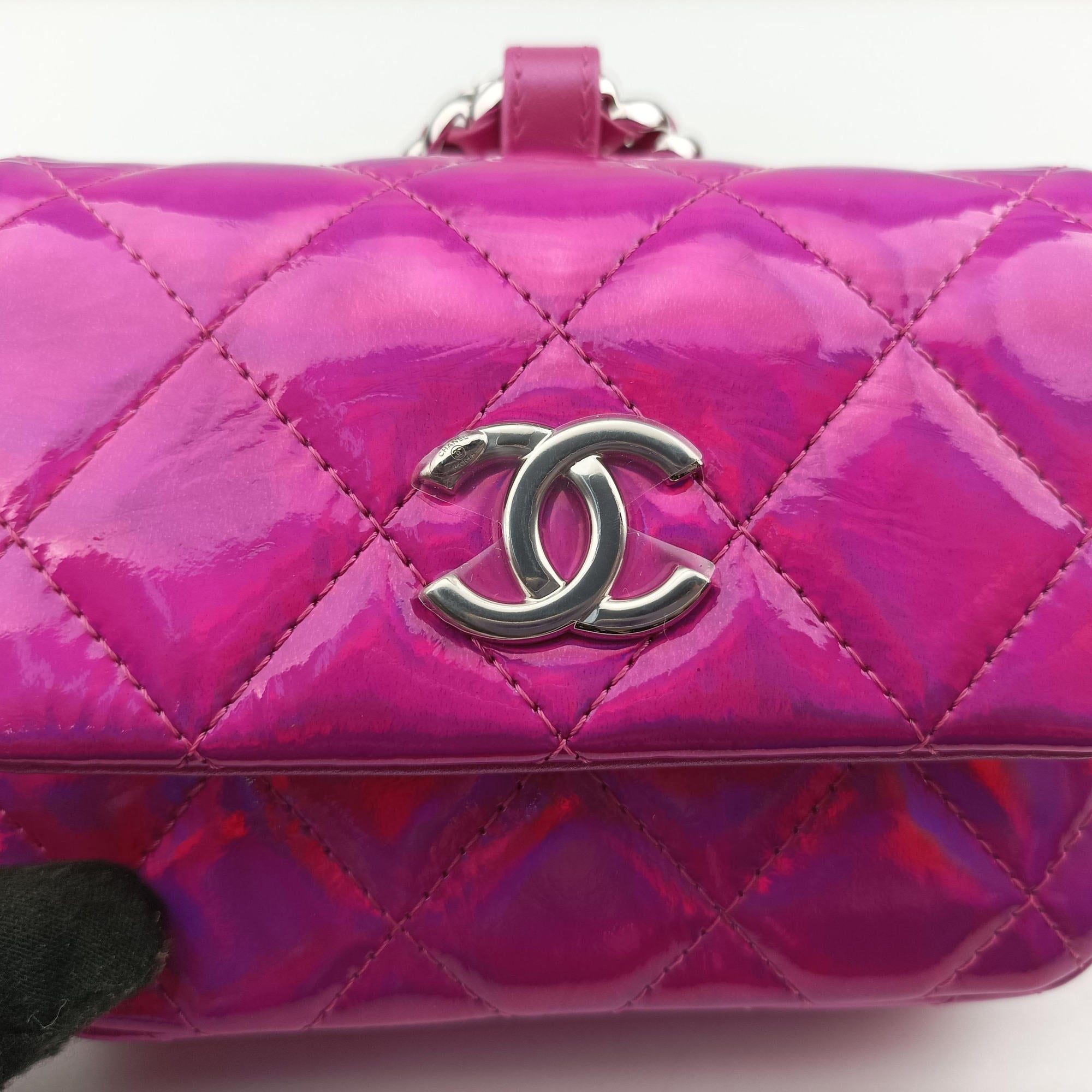 Vintage Chanel Matelasse CC Years Gift Rose Patent Leather CD0154 handbag | stylenewstar