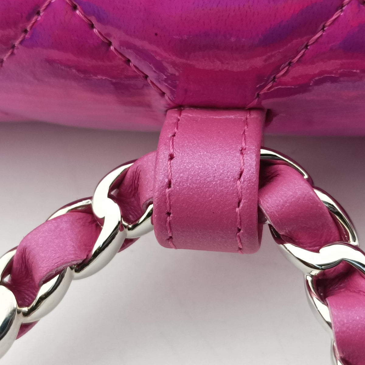 Vintage Chanel Matelasse CC Years Gift Rose Patent Leather CD0154 handbag | stylenewstar