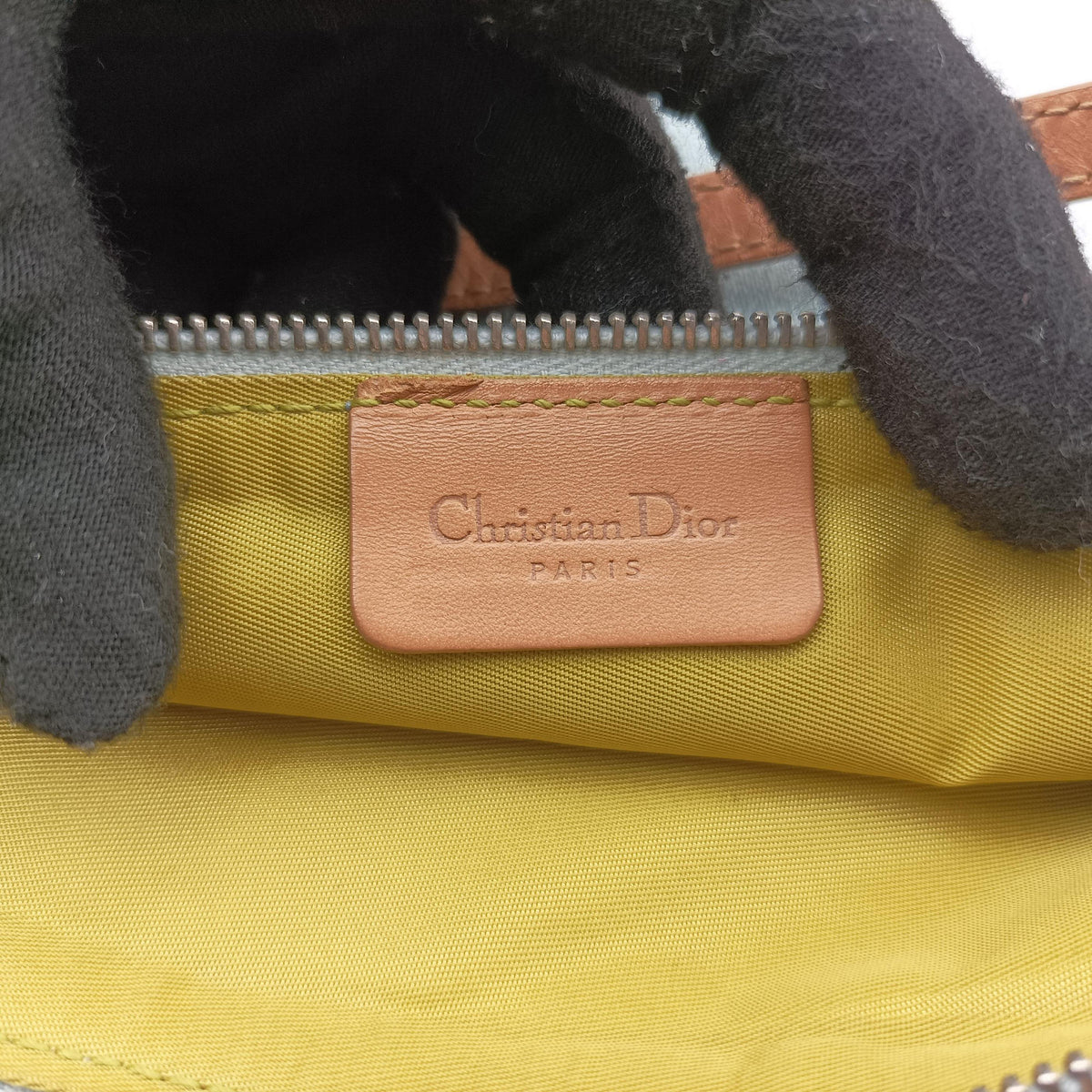 Pre-owned Christian Dior Saddle pouch Blue Denim x Leather  handbag | stylenewstar