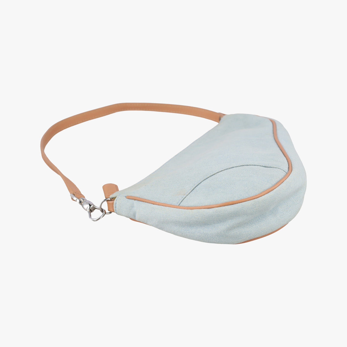 Pre-owned Christian Dior Saddle pouch Blue Denim x Leather  handbag | stylenewstar