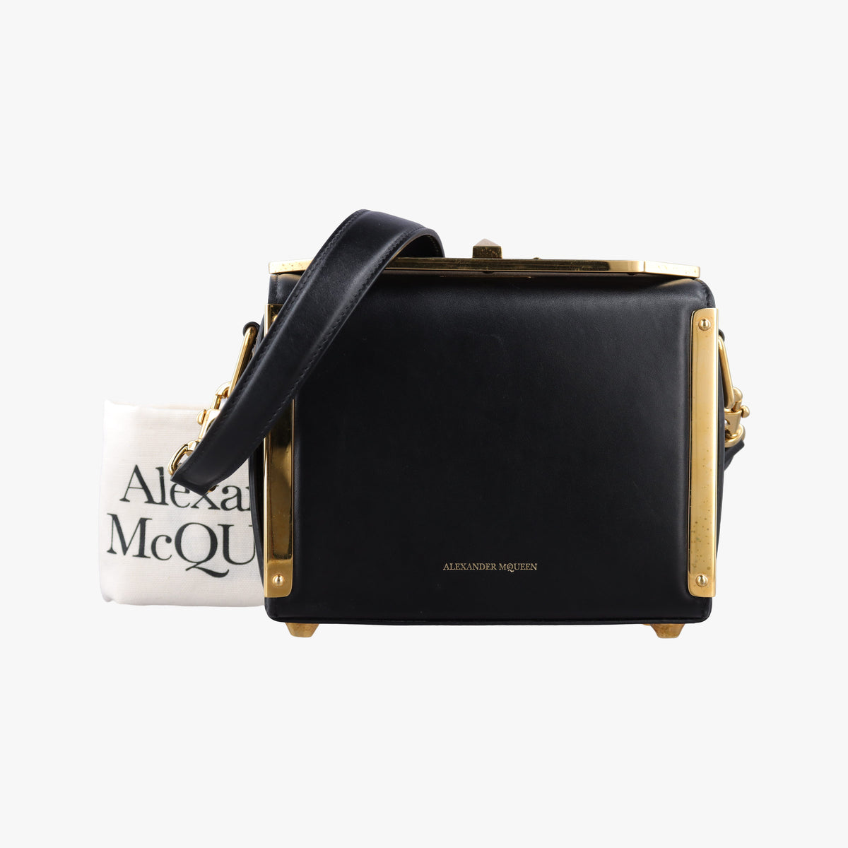 Pre-owned Alexander McQueen Box Black Leather  shoulderbag | stylenewstar