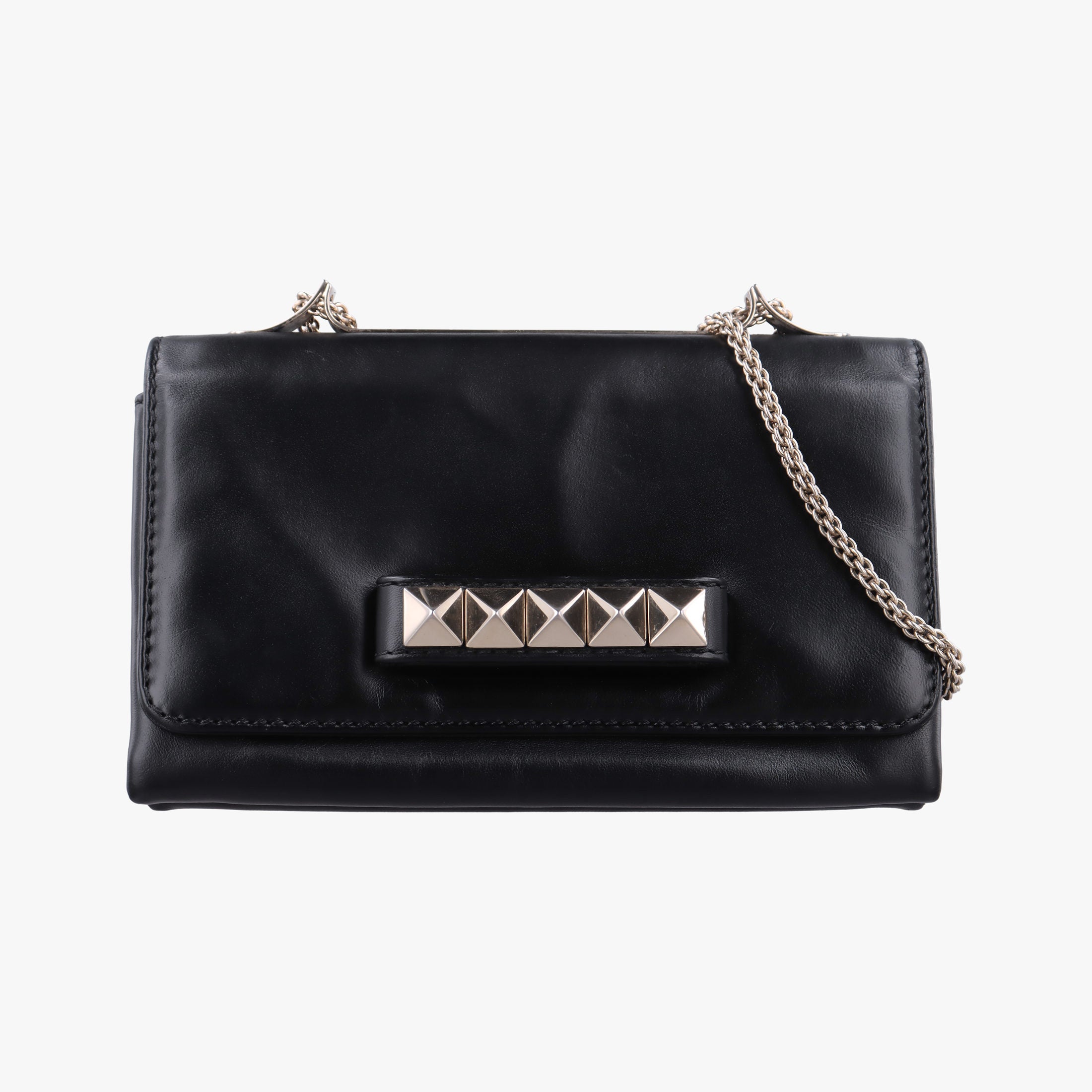 Pre-owned Valentino Rockstud Va Va Voom Black Leather  shoulderbag | stylenewstar