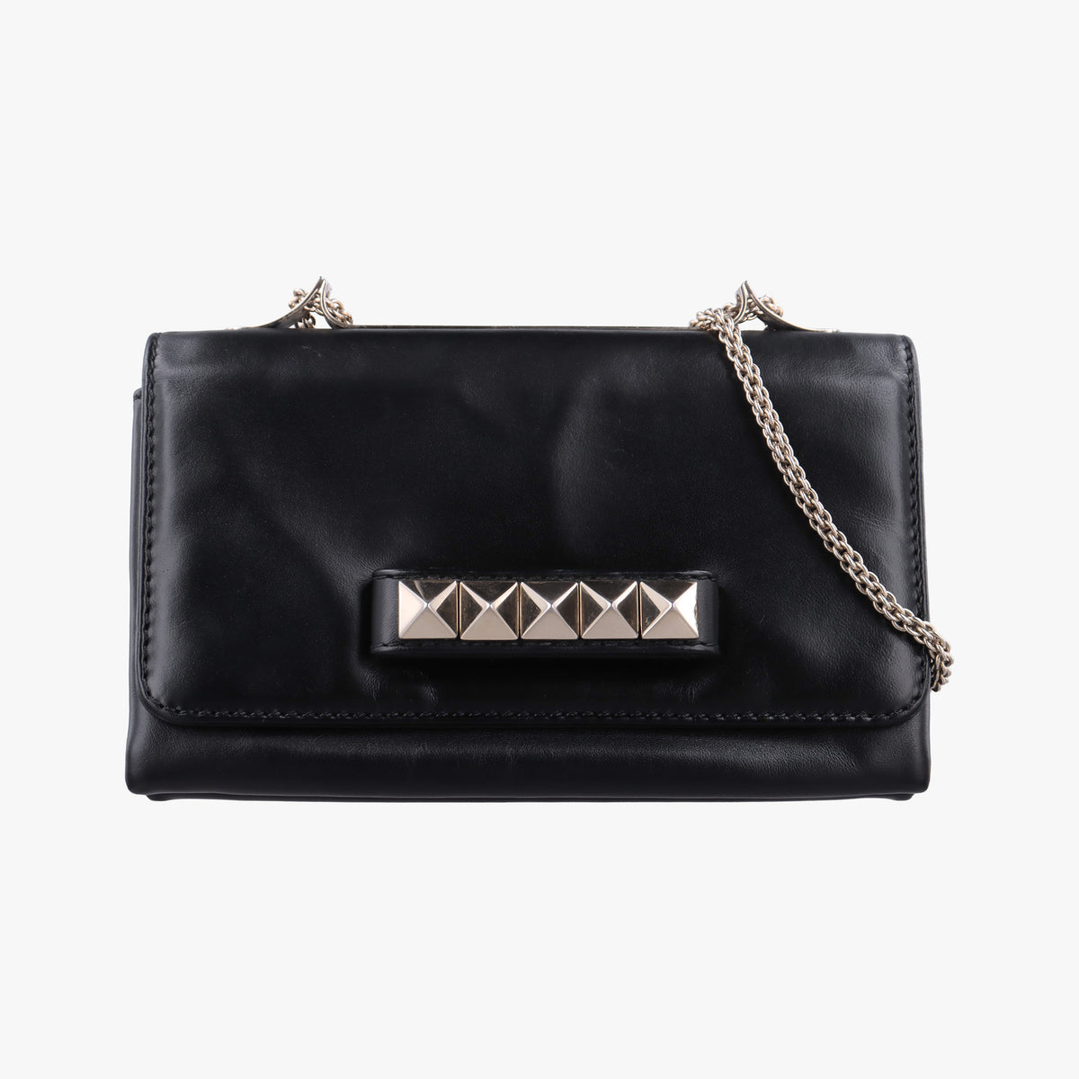 Pre-owned Valentino Rockstud Va Va Voom Black Leather  shoulderbag | stylenewstar