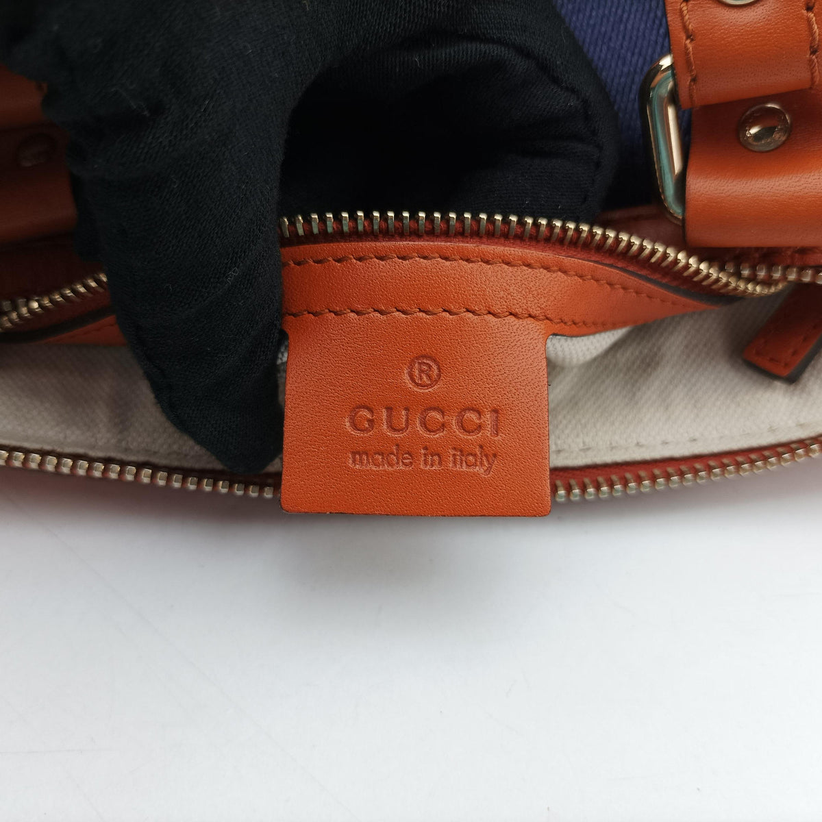 Pre-owned Gucci Sherry Line Beige×orange Canvas×Leather 247205 shoulderbag | stylenewstar