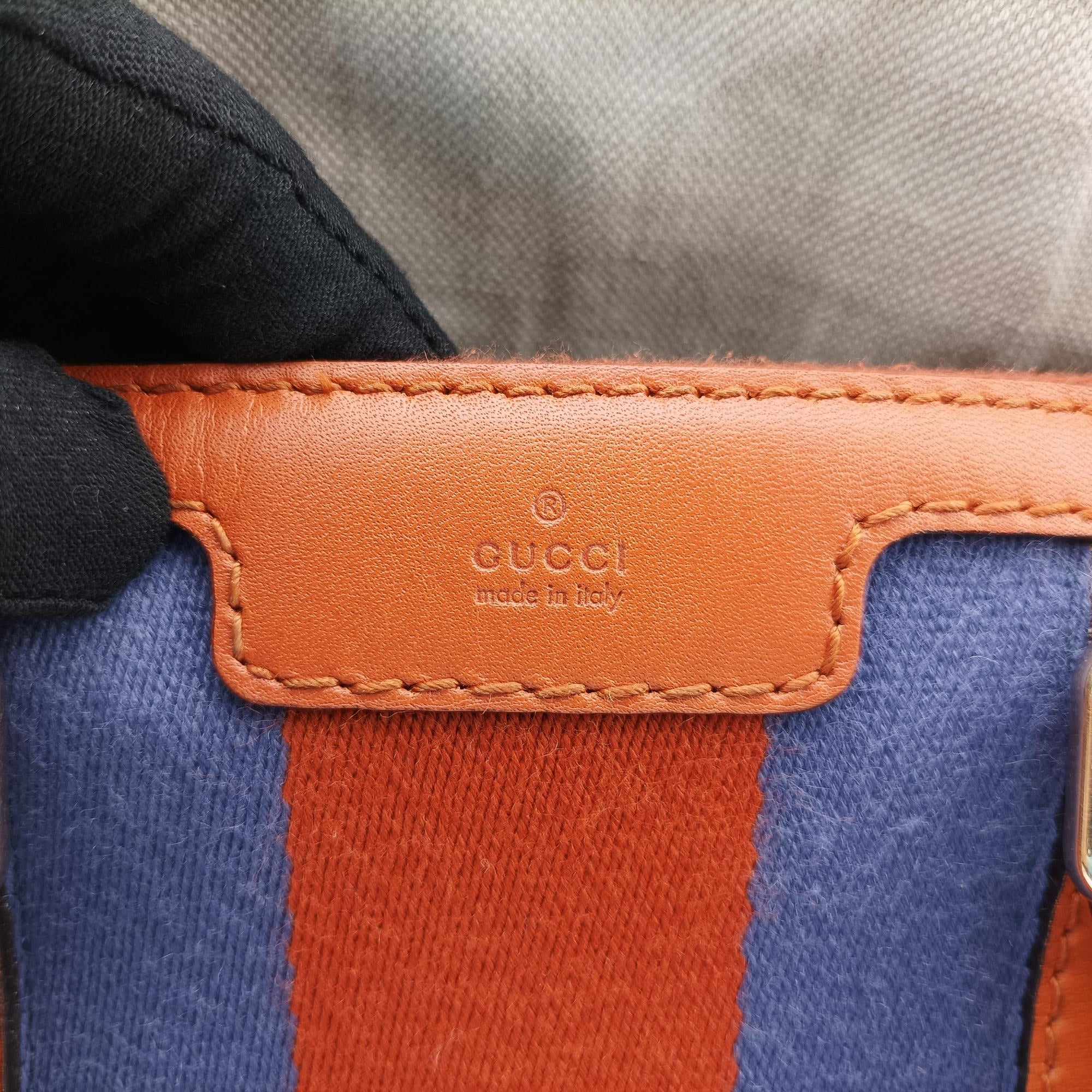 Pre-owned Gucci Sherry Line Beige×orange Canvas×Leather 247205 shoulderbag | stylenewstar