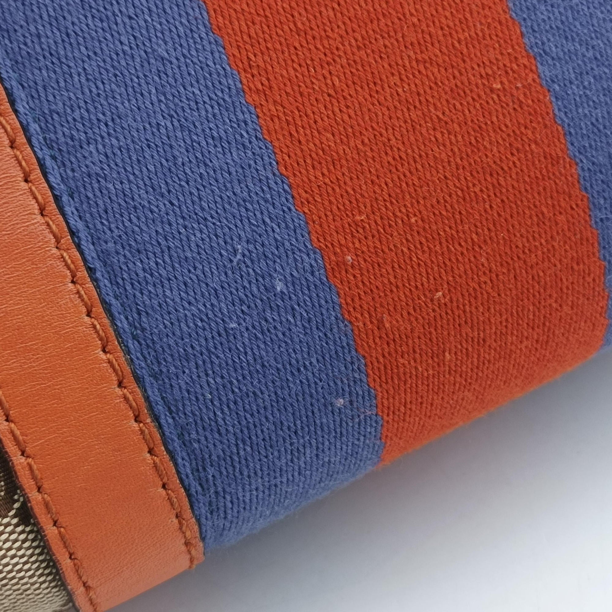 Pre-owned Gucci Sherry Line Beige×orange Canvas×Leather 247205 shoulderbag | stylenewstar