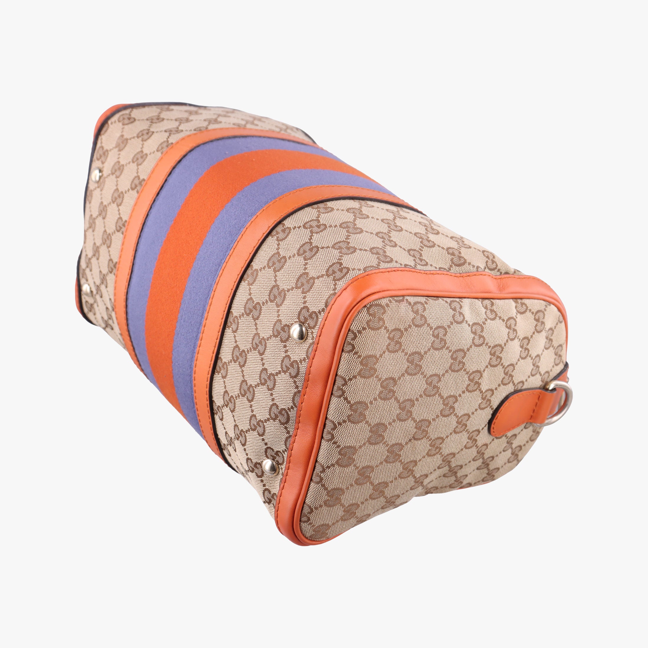 Pre-owned Gucci Sherry Line Beige×orange Canvas×Leather 247205 shoulderbag | stylenewstar