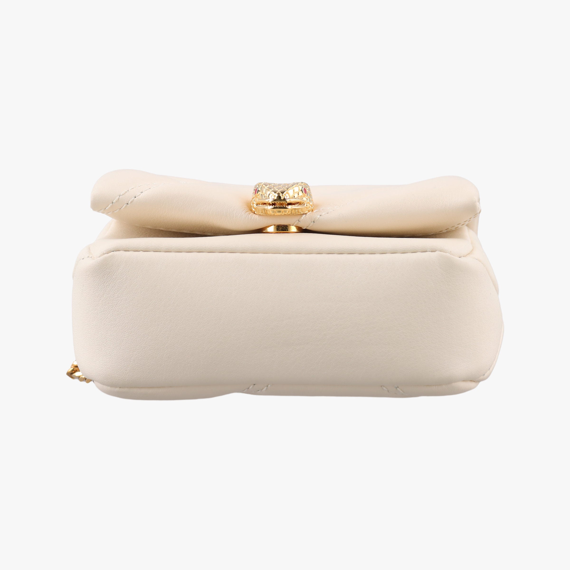 Pre-owned Bvlgari Serpenti Cabochon Micro Ivory Opal calf  shoulderbag | stylenewstar