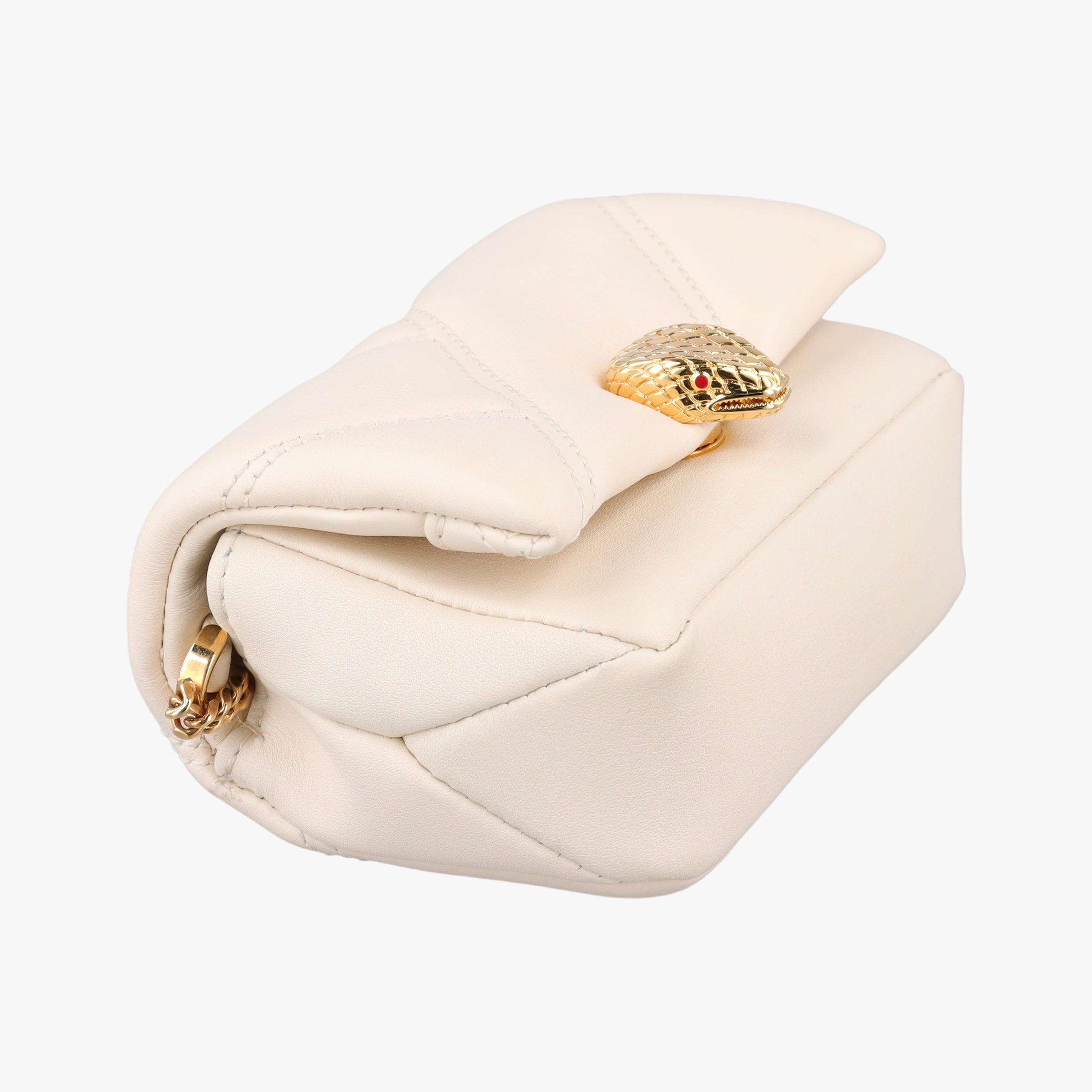 Pre-owned Bvlgari Serpenti Cabochon Micro Ivory Opal calf  shoulderbag | stylenewstar