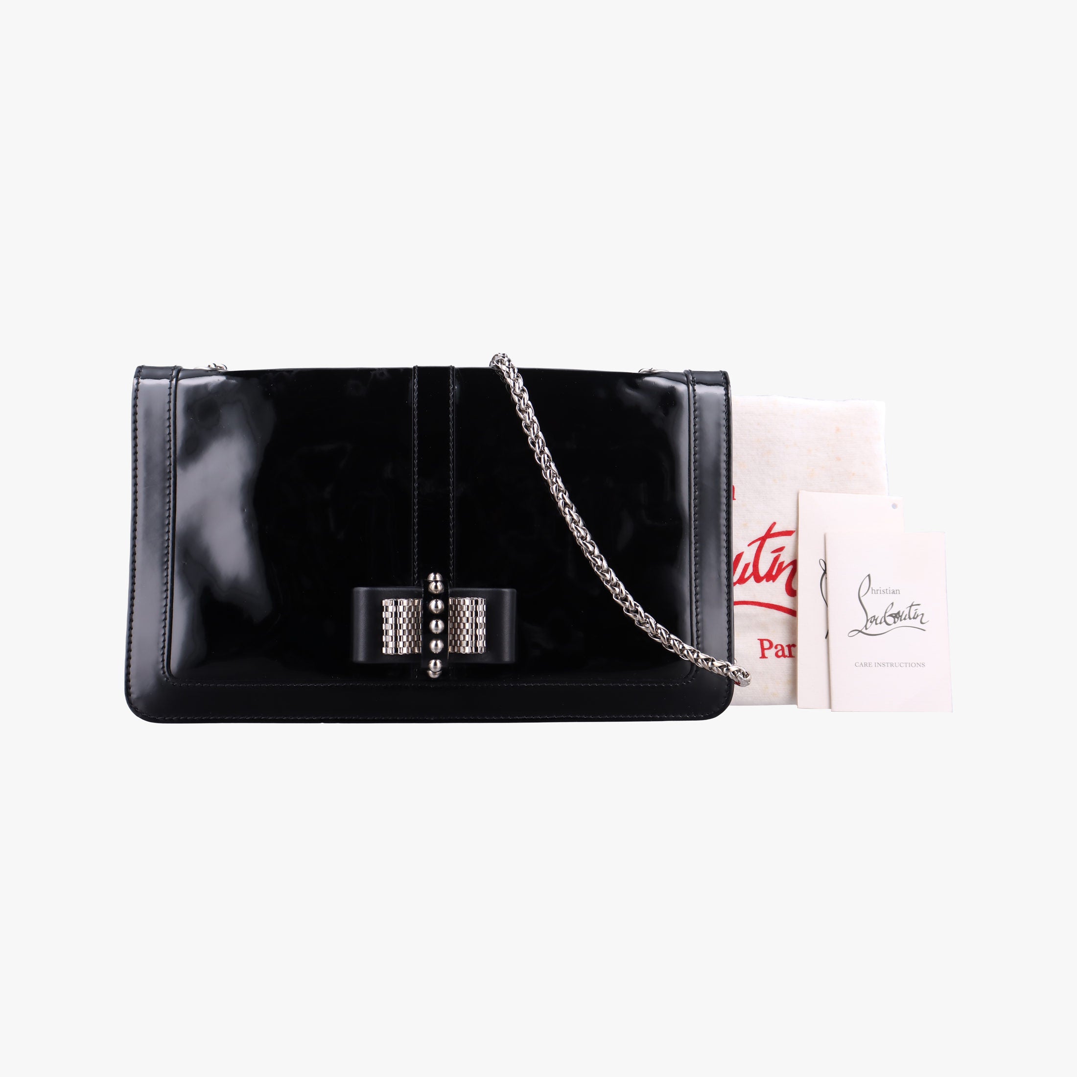 Vintage Christian Louboutin Sweet Charity Black Enamel Leather  shoulderbag | stylenewstar