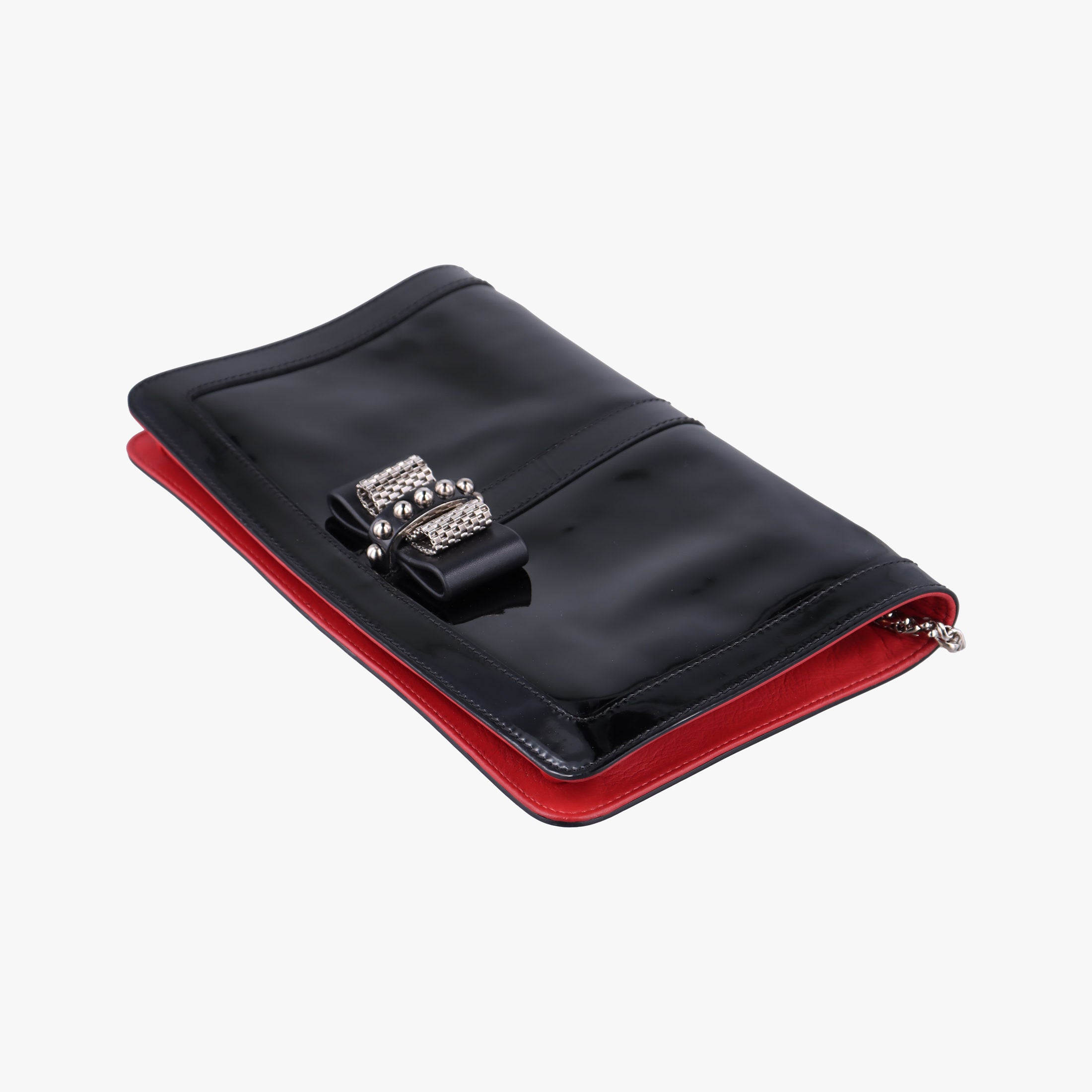 Vintage Christian Louboutin Sweet Charity Black Enamel Leather  shoulderbag | stylenewstar
