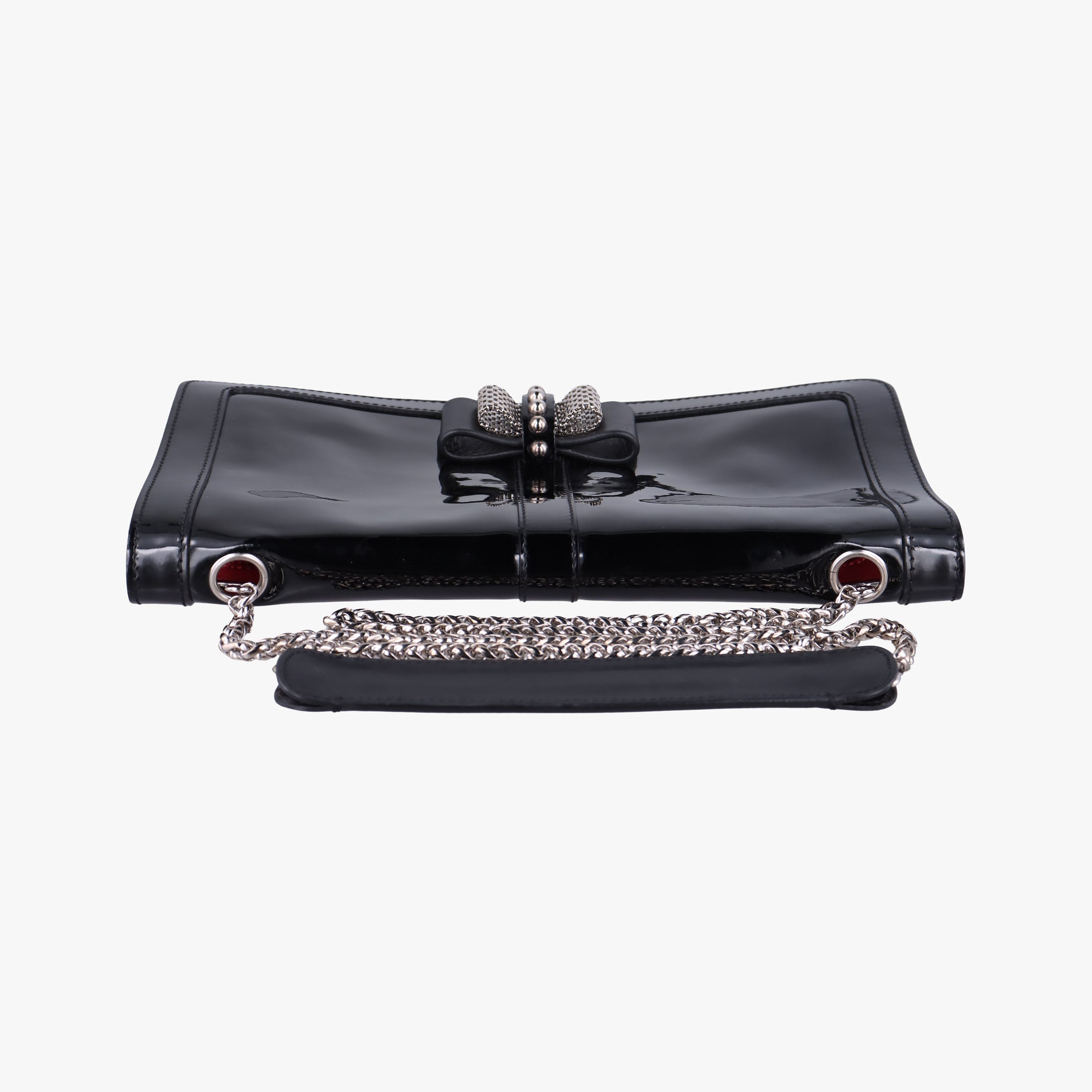 Vintage Christian Louboutin Sweet Charity Black Enamel Leather  shoulderbag | stylenewstar