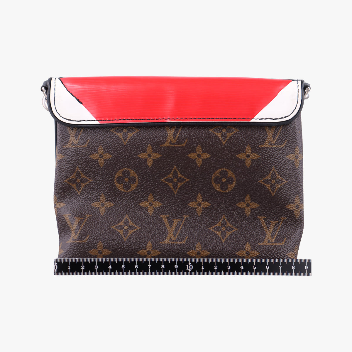 Pre-owned Louis Vuitton Pochette Kabuki Mask Red × Brown Monogram Canvas × Epi Leather M43527 shoulderbag | stylenewstar