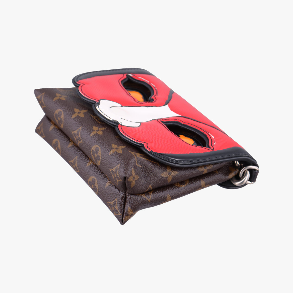 Pre-owned Louis Vuitton Pochette Kabuki Mask Red × Brown Monogram Canvas × Epi Leather M43527 shoulderbag | stylenewstar