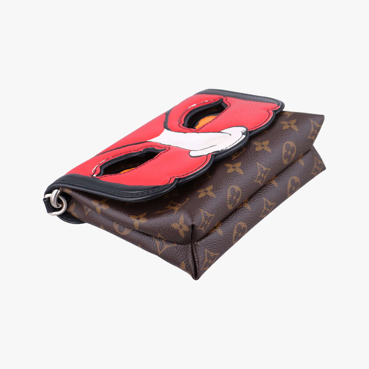 Pre-owned Louis Vuitton Pochette Kabuki Mask Red × Brown Monogram Canvas × Epi Leather M43527 shoulderbag | stylenewstar