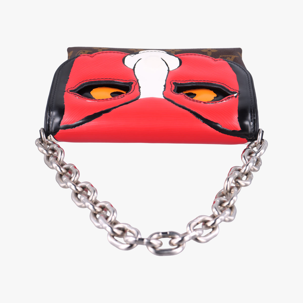 Pre-owned Louis Vuitton Pochette Kabuki Mask Red × Brown Monogram Canvas × Epi Leather M43527 shoulderbag | stylenewstar
