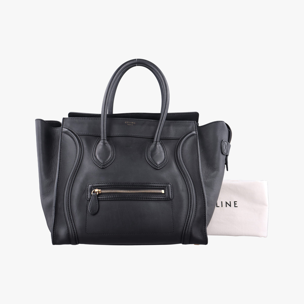 Pre-owned Celine Luggage Mini Shopper Black Leather  handbag | stylenewstar