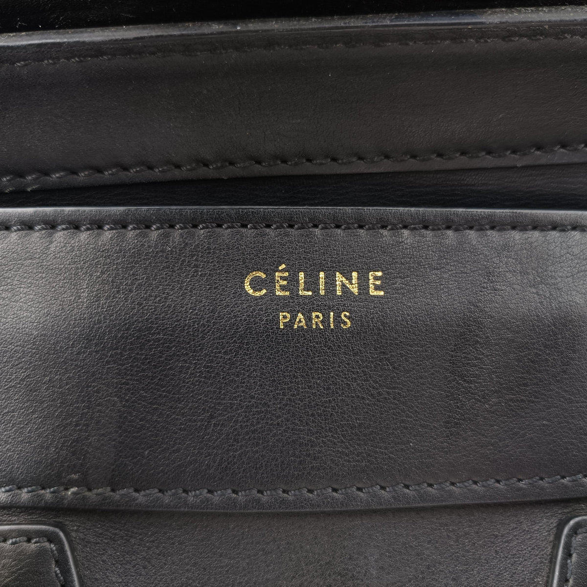 Pre-owned Celine Luggage Mini Shopper Black Leather  handbag | stylenewstar