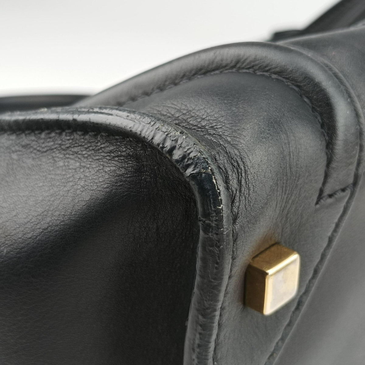 Pre-owned Celine Luggage Mini Shopper Black Leather  handbag | stylenewstar