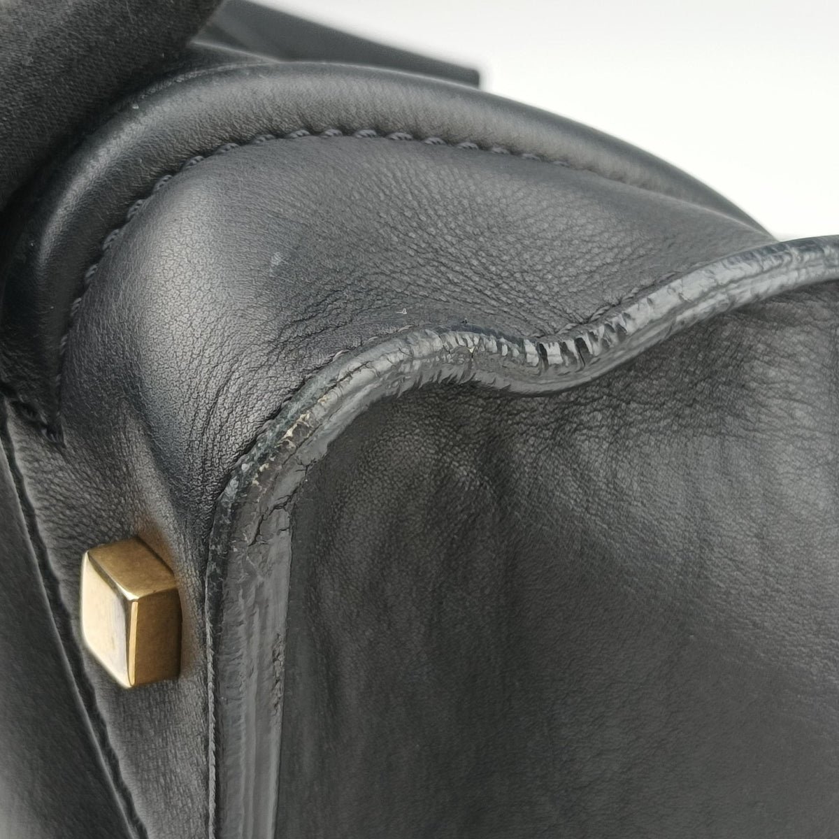 Pre-owned Celine Luggage Mini Shopper Black Leather  handbag | stylenewstar