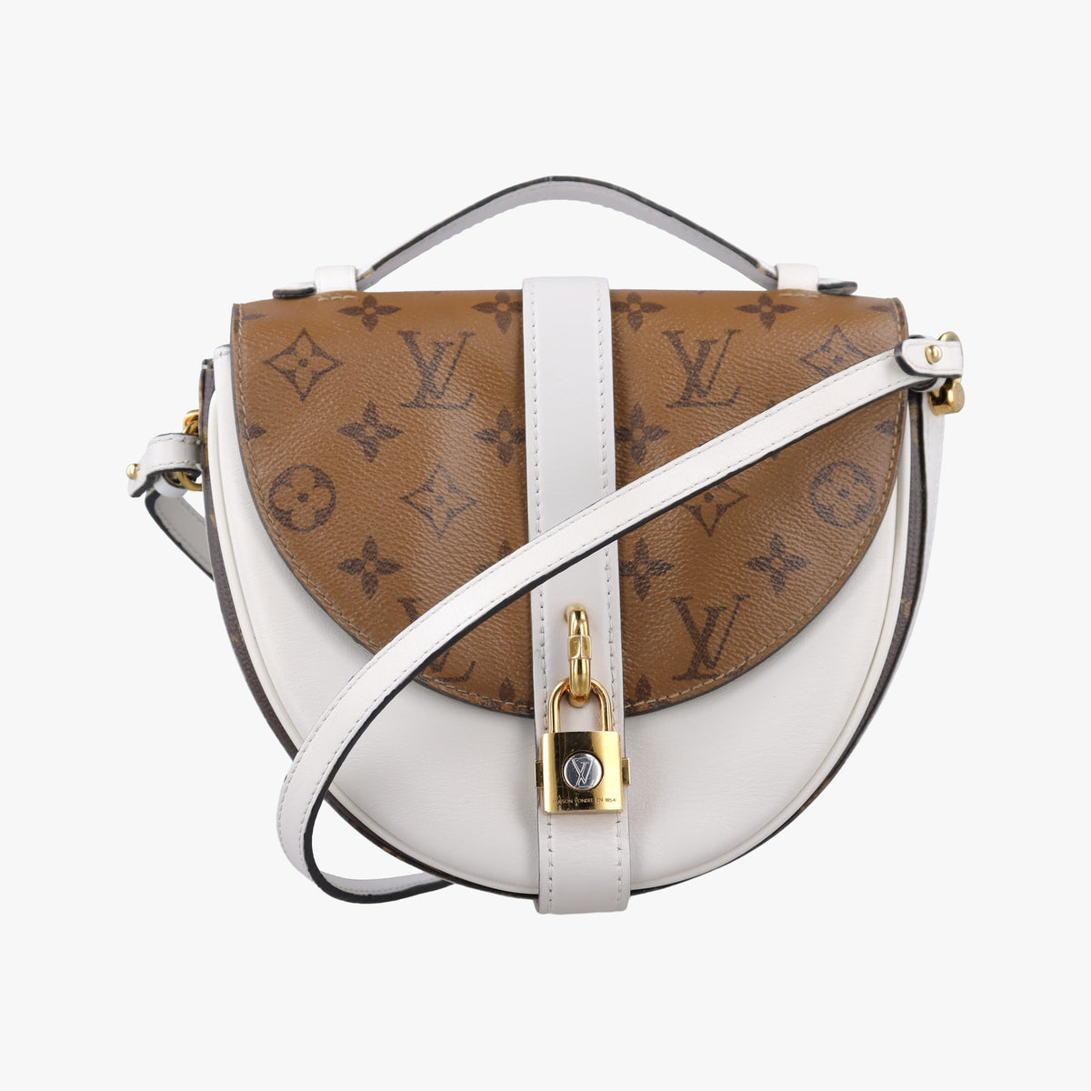 Pre-owned Louis Vuitton Chantilly Lock Brown x white Monogram x Leather  shoulderbag | stylenewstar