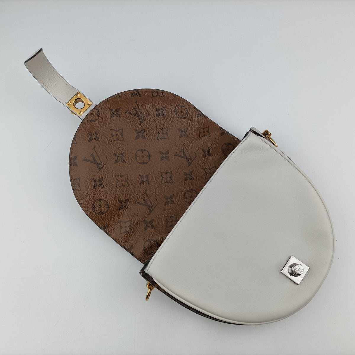 Pre-owned Louis Vuitton Chantilly Lock Brown x white Monogram x Leather  shoulderbag | stylenewstar