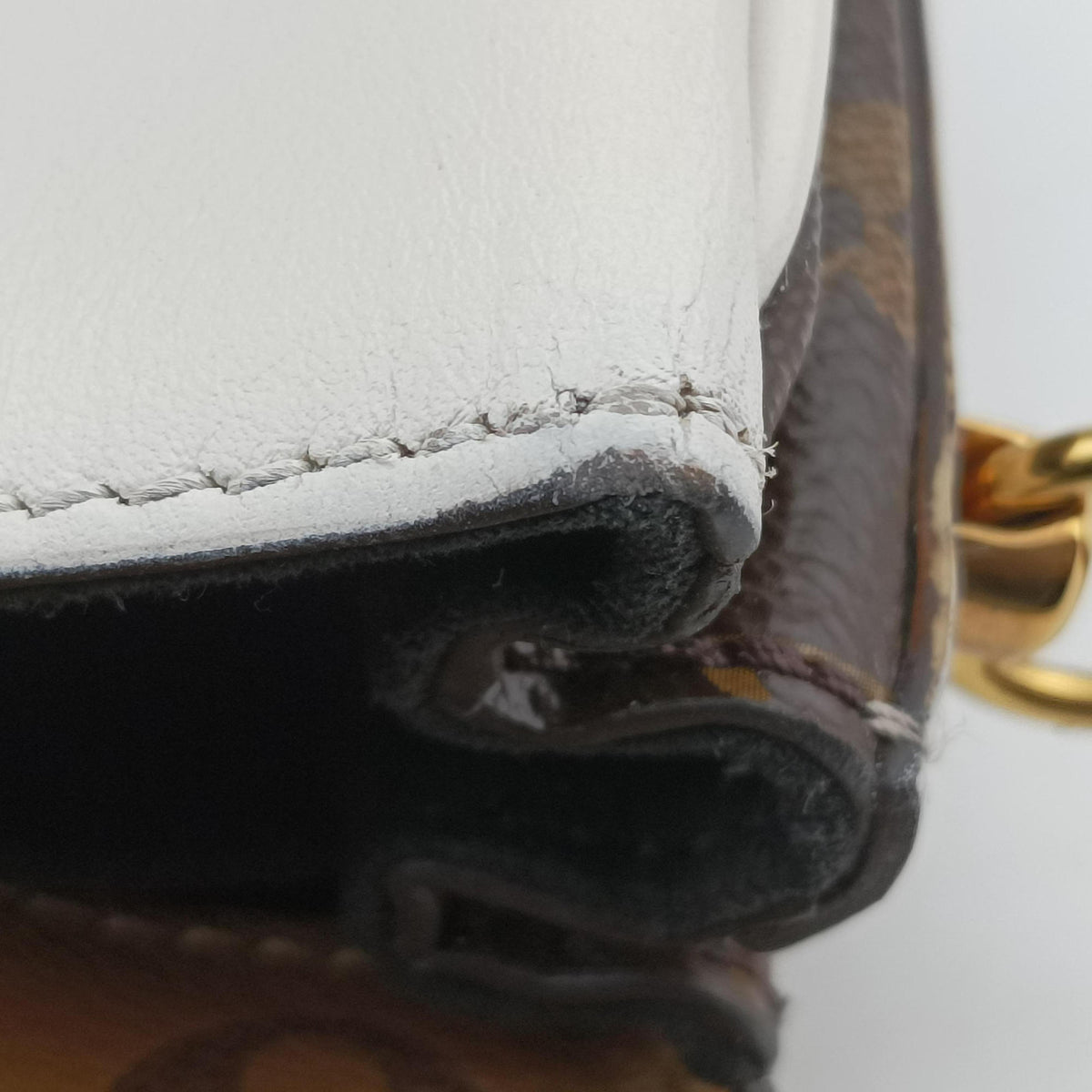 Pre-owned Louis Vuitton Chantilly Lock Brown x white Monogram x Leather  shoulderbag | stylenewstar