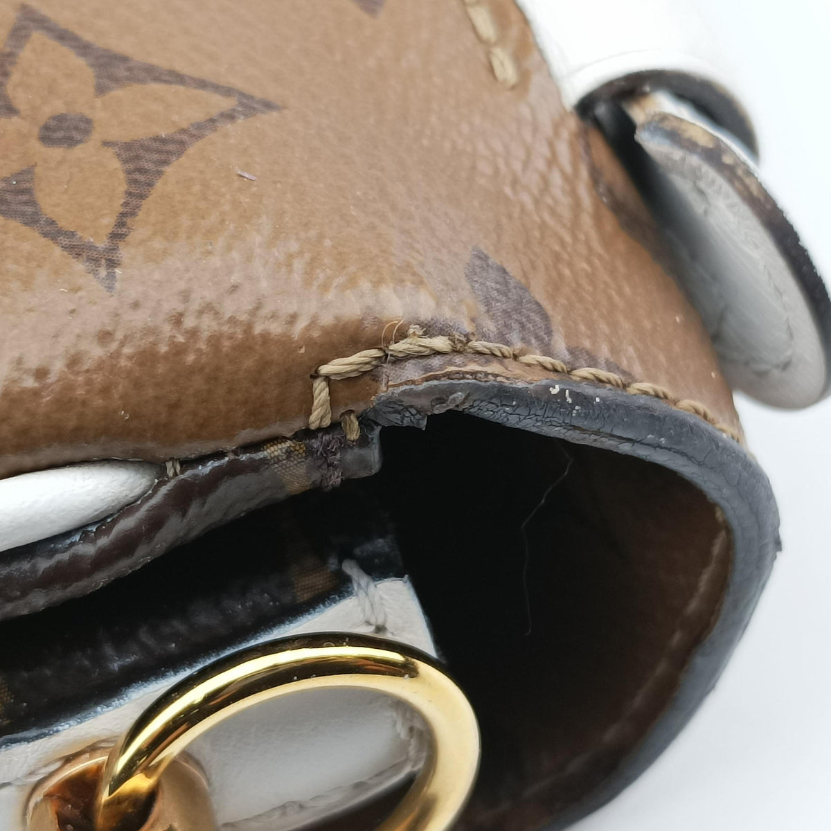 Pre-owned Louis Vuitton Chantilly Lock Brown x white Monogram x Leather  shoulderbag | stylenewstar