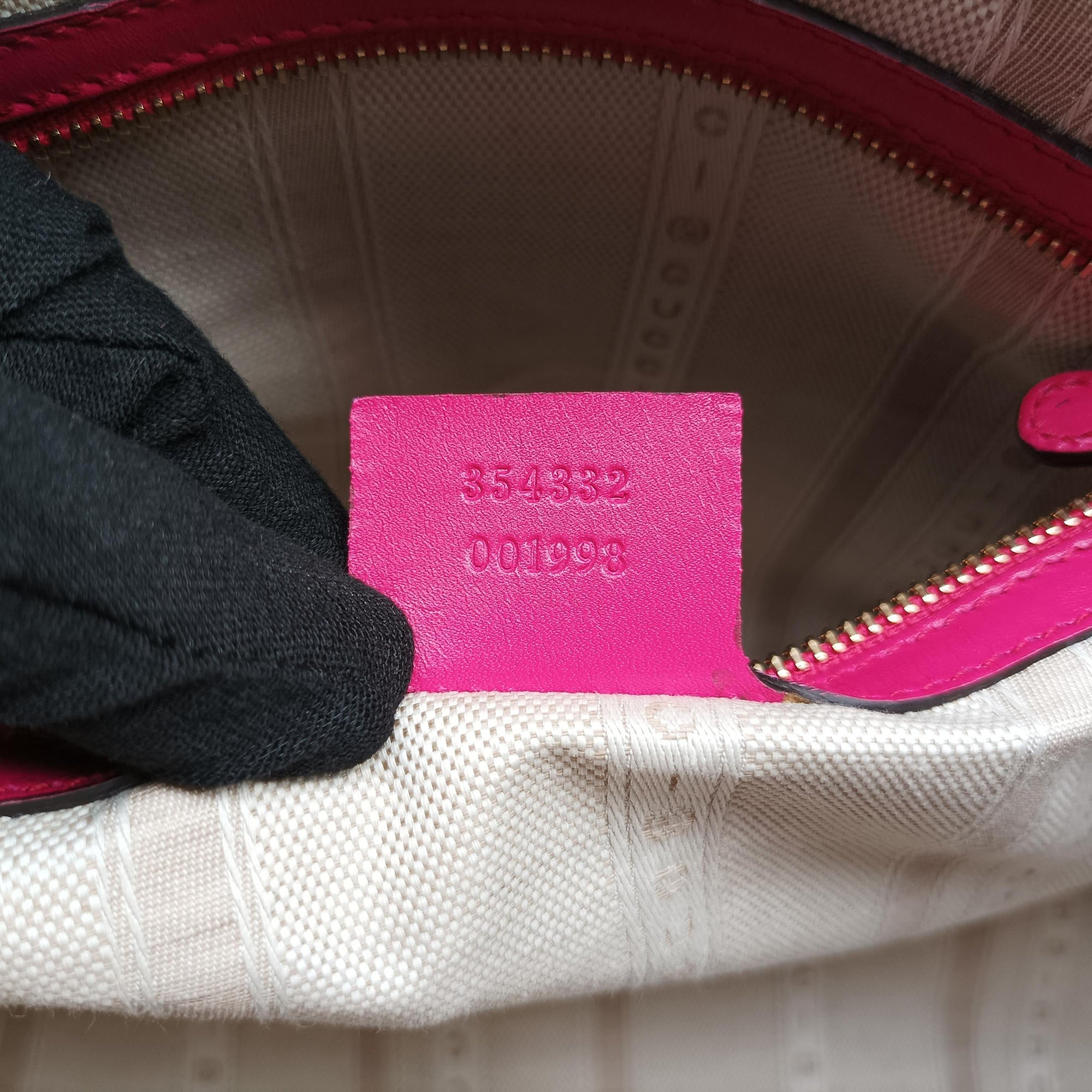 Pre-owned Gucci Bright Diamante Rose Leather 354332 shoulderbag | stylenewstar