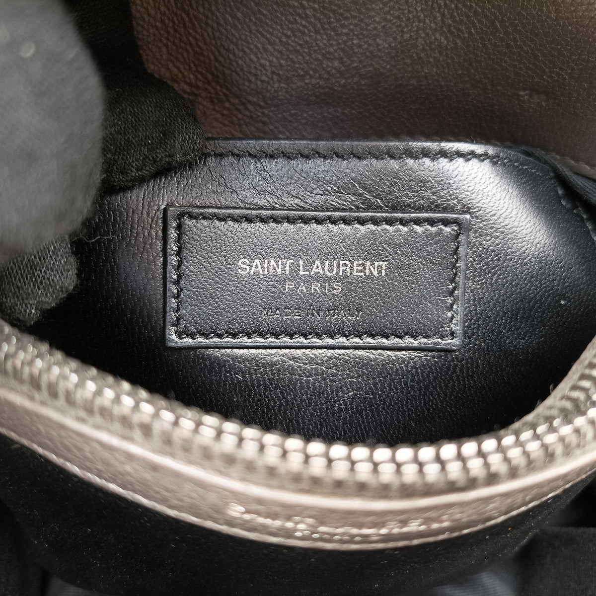 Pre-owned Yves Saint Laurent COLLEGE Grey Leather 428056 shoulderbag | stylenewstar